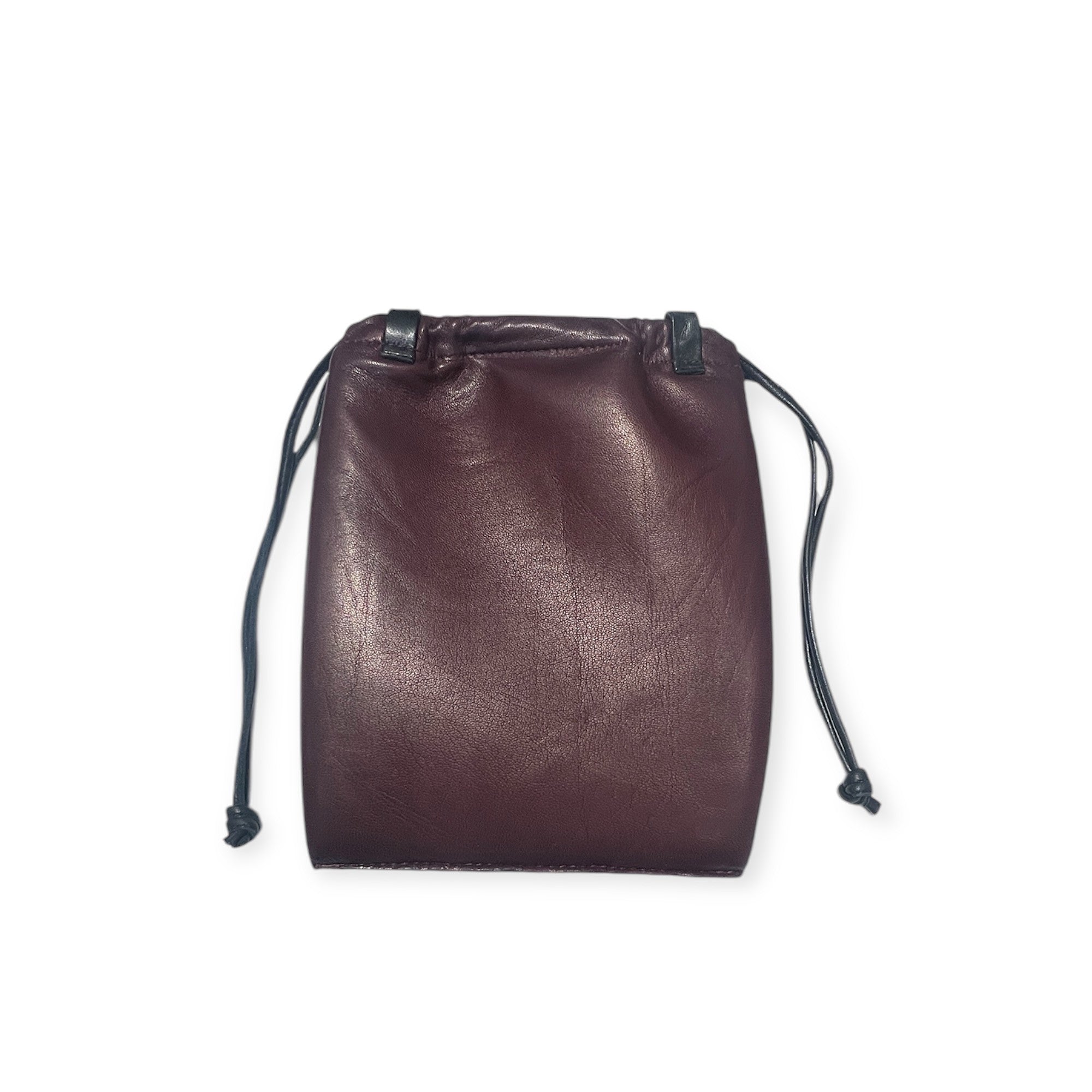 Pochette à lien de serrage - String micro - Bordeaux et noir
