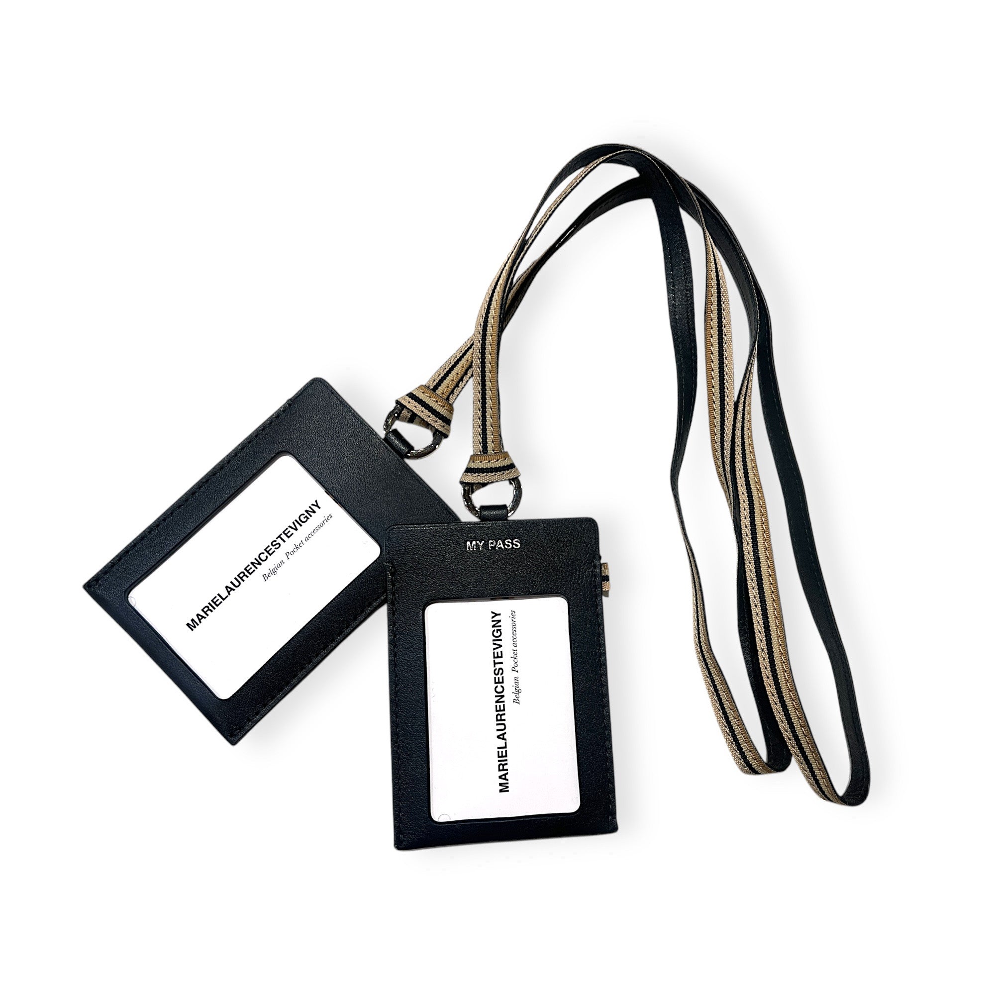 MARIELAURENCESTEVIGNY-skin edtion -handtag and pass holder - with MY PASS MESSAGE _BLACK l