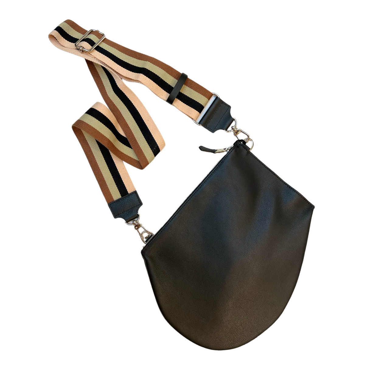 Marielaurencestevigny.XL Skin removable shouder strap with Zip maxi black leather .png