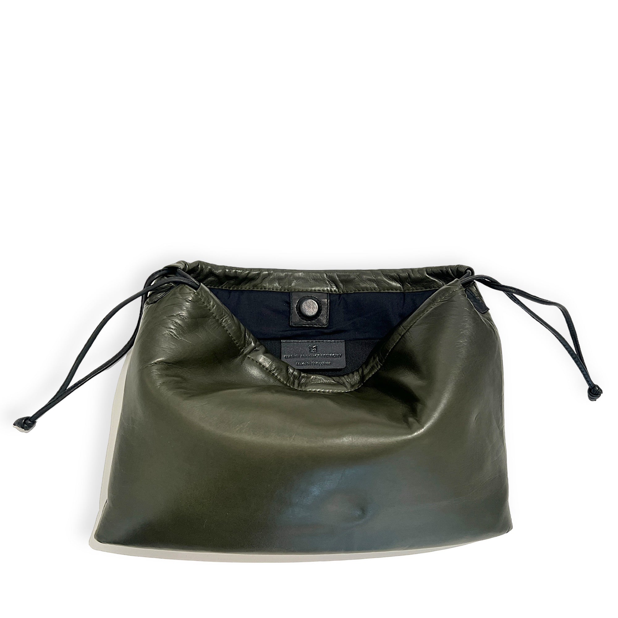 Pochette à lien de serrage - String medium - Kaki et noir