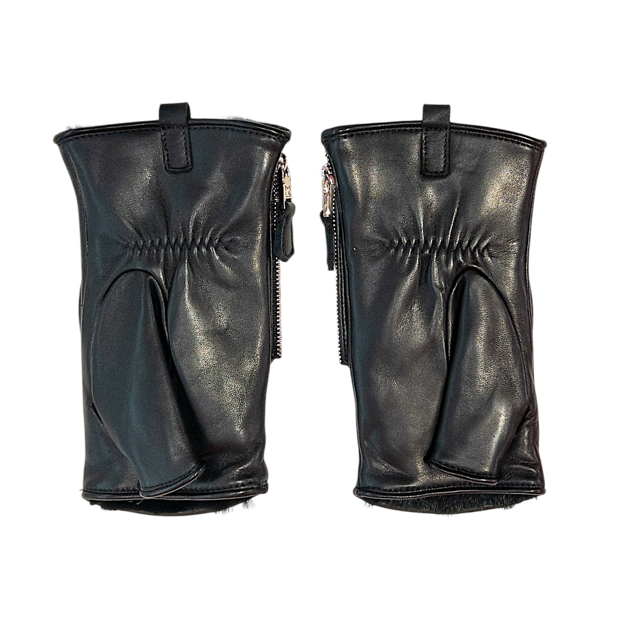 Pocket mittens - Black with silver trim