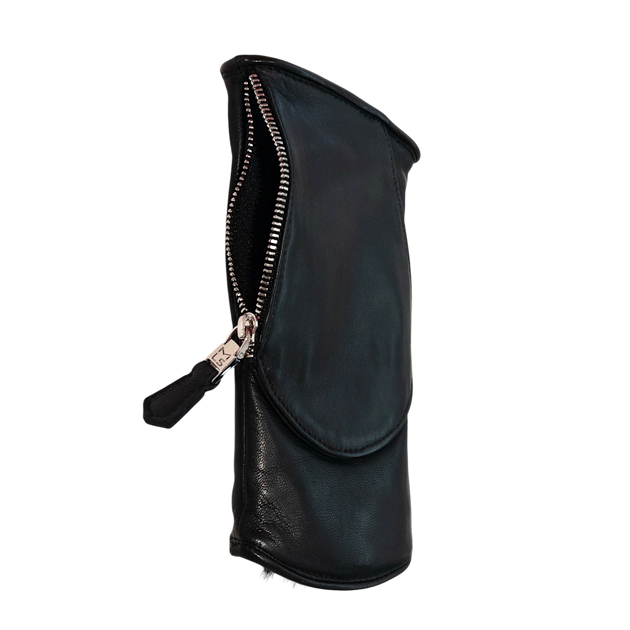 Pocket mittens - Black with silver trim
