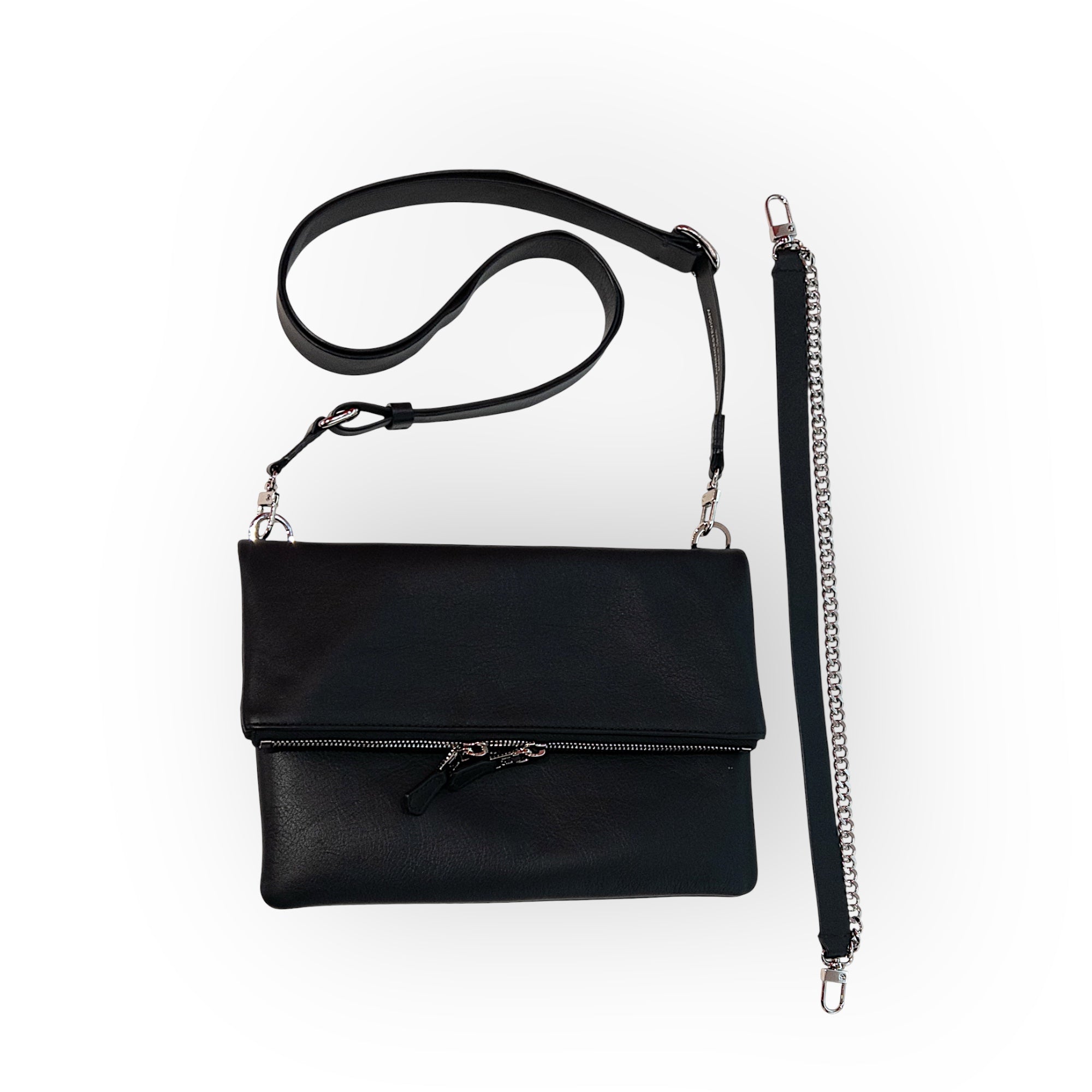 Duo Pocket single fold with medium flap - Black