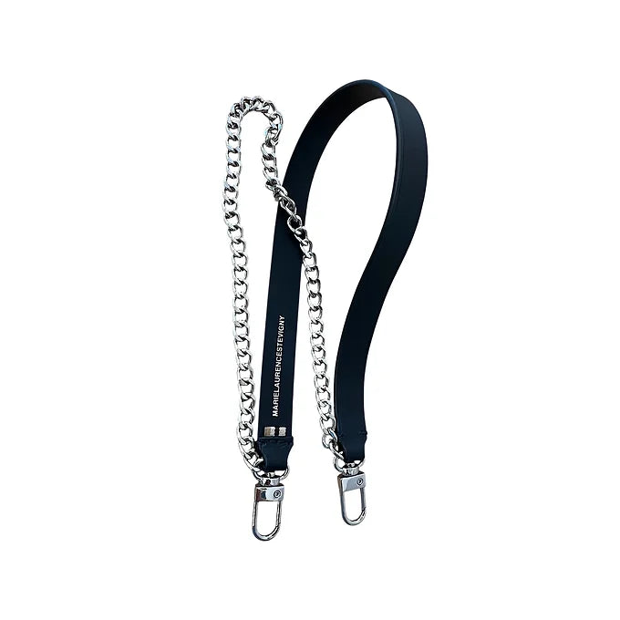 Micro cross shoulder strap - Black with chain