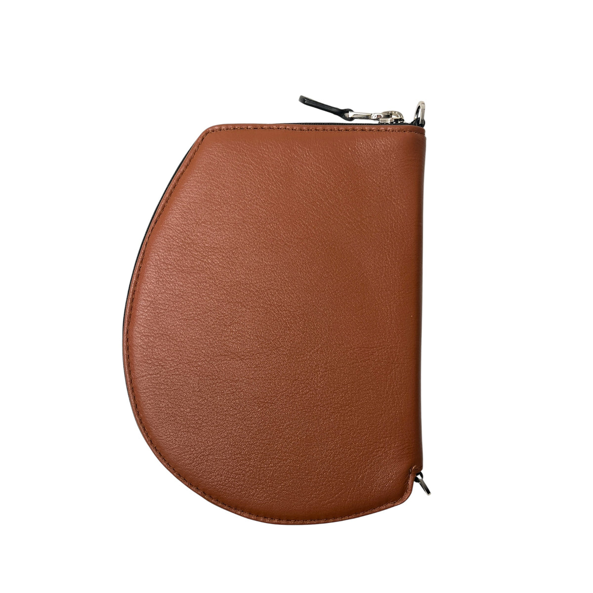 Organized Shoulder Bag - Medium " Pocket " - Cognac with Silver Accents