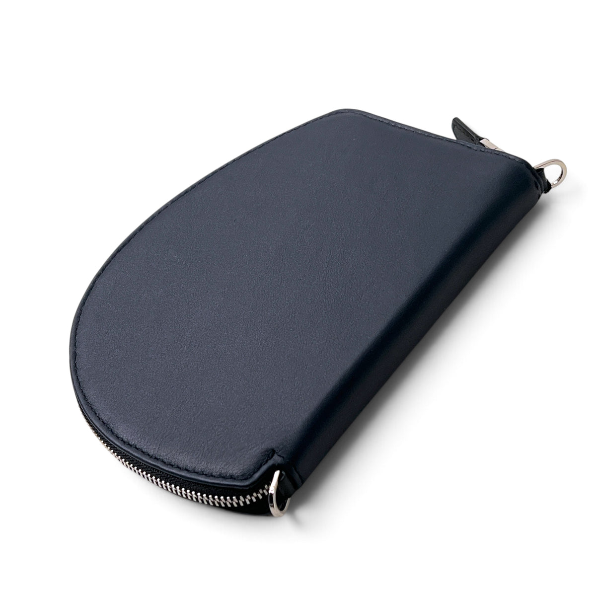 Pochette organisée bandoulière - Pocket medium -Bleu encre fintions argentées