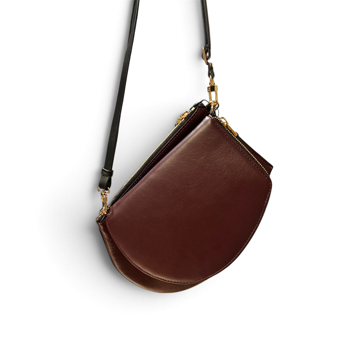Pochette organisée - Pocket medium - Bordeaux et finitions dorées