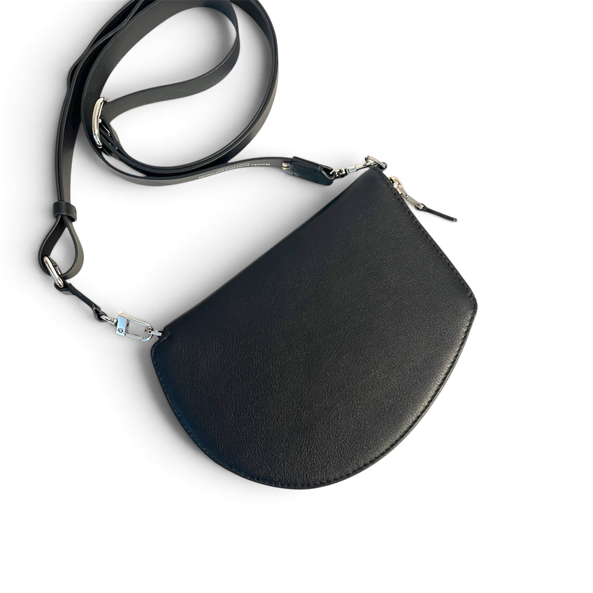 Pochette organisée bandoulière - Pocket medium - Noir fintions argentées