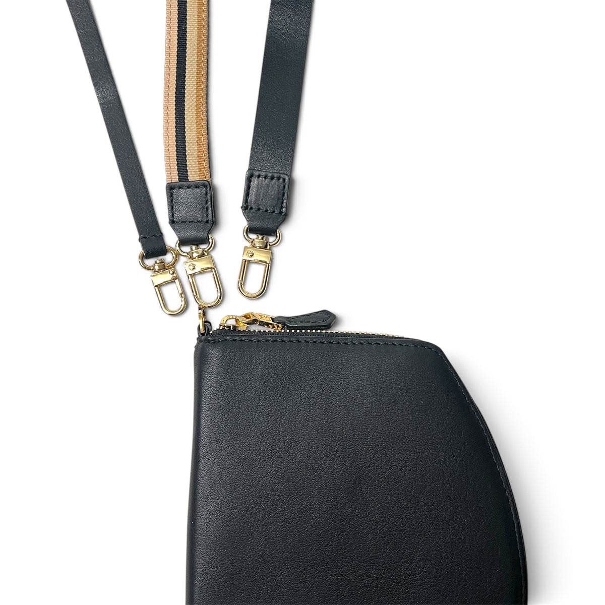 Pochette organisée - Pocket medium - Noir et finitions dorées