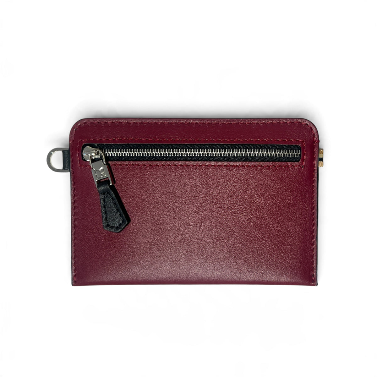 Portefeuille RFID - Zip Travel - Rouge vin et finitions argentées