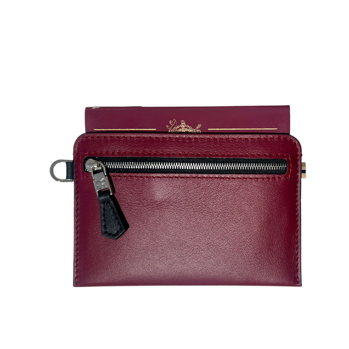 Portefeuille RFID - Zip Travel - Rouge vin et finitions argentées