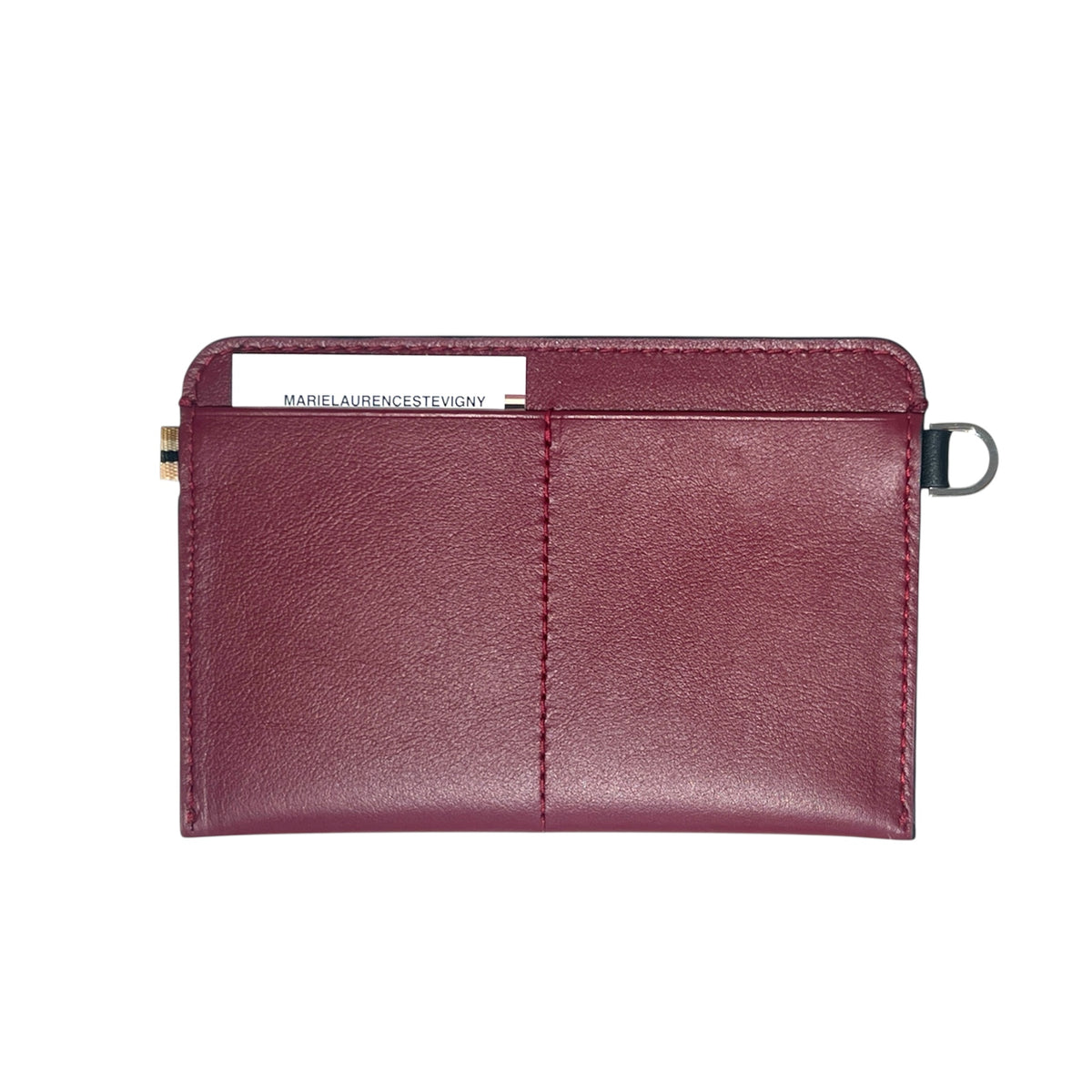Portefeuille RFID - Zip Travel - Rouge vin et finitions argentées