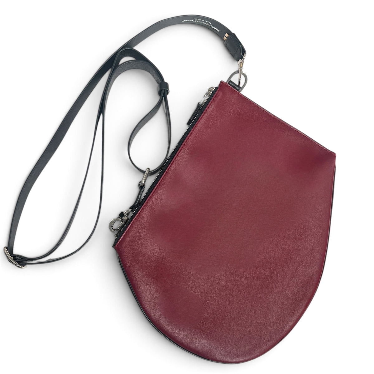 Pochette bandoulière - Zip XL - Rouge vin  et noir