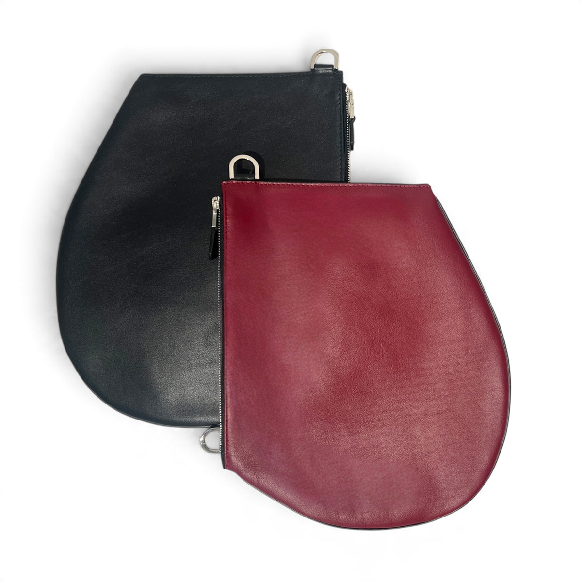 Pochette bandoulière - Zip XL - Rouge vin  et noir