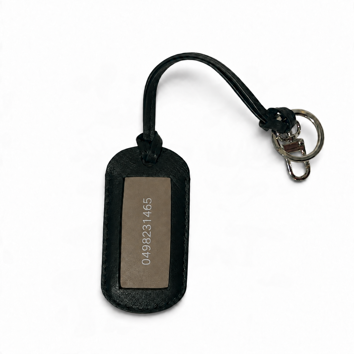 Porte-étiquette et porte-clés personnalisable - Noir finitions argentées