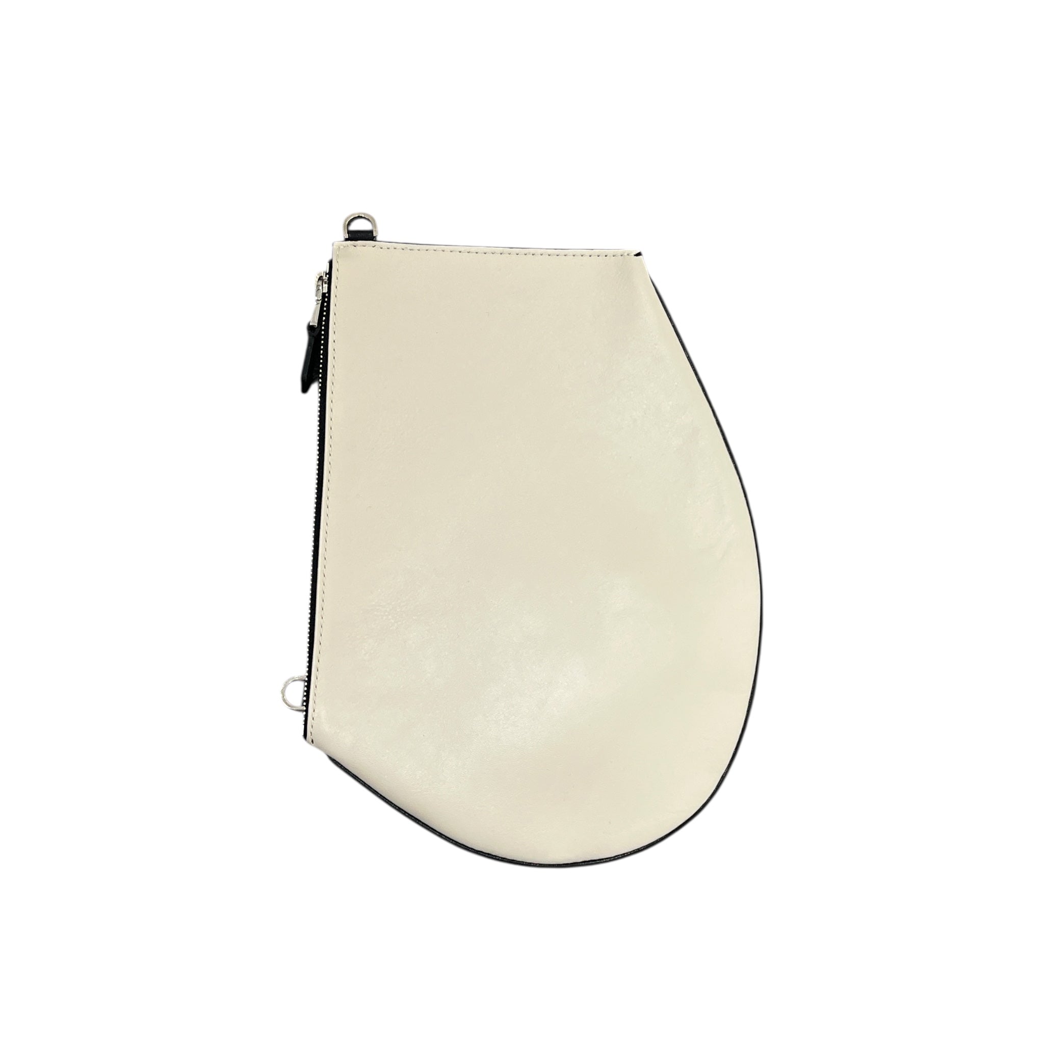 Pochette bandoulière - Zip medium - Blanc cassé et noir - non doublée