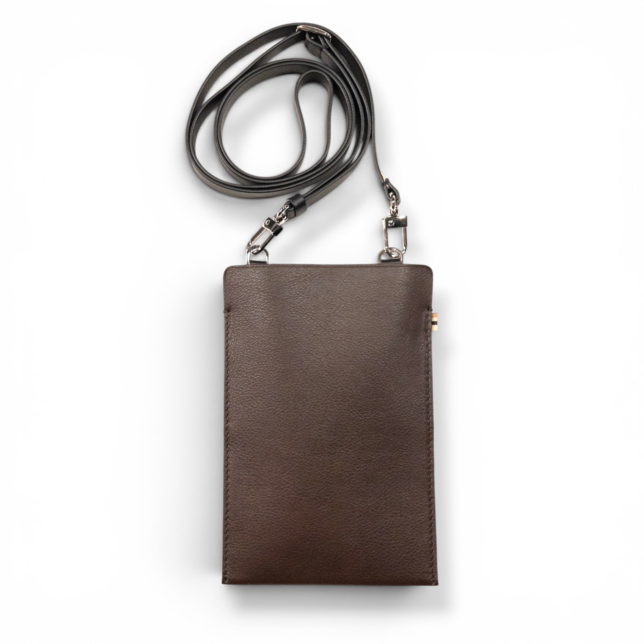 Sac téléphone - Ébène et finitions argentées