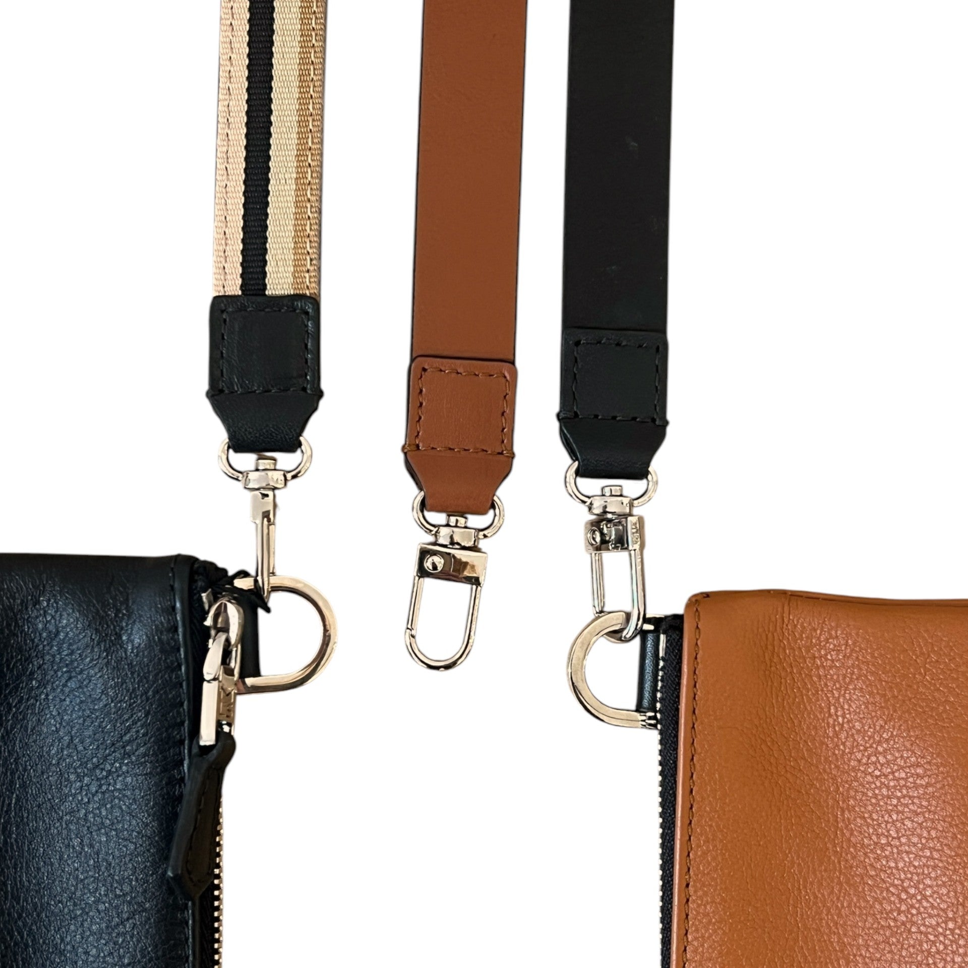 Duo medium pouches - Cognac and black