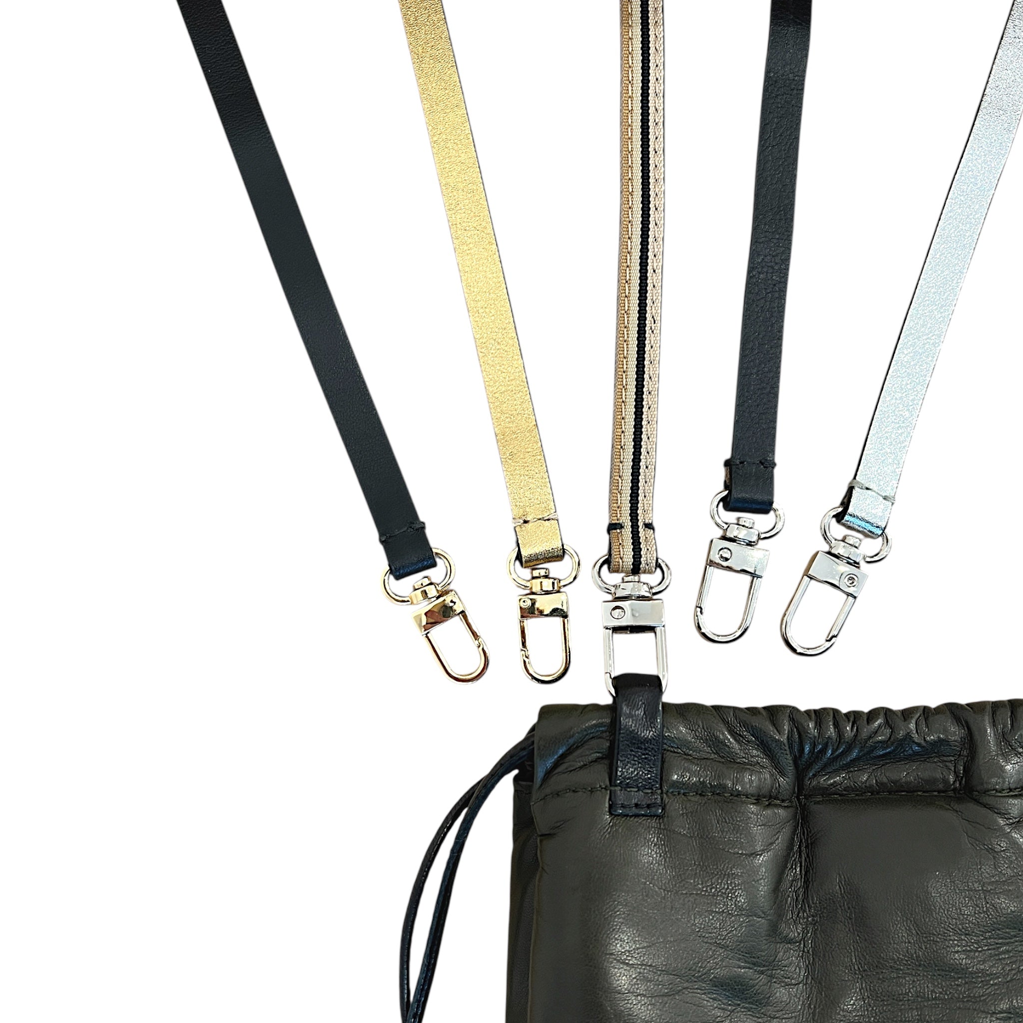 Pochette à lien de serrage - String micro - Kaki et noir