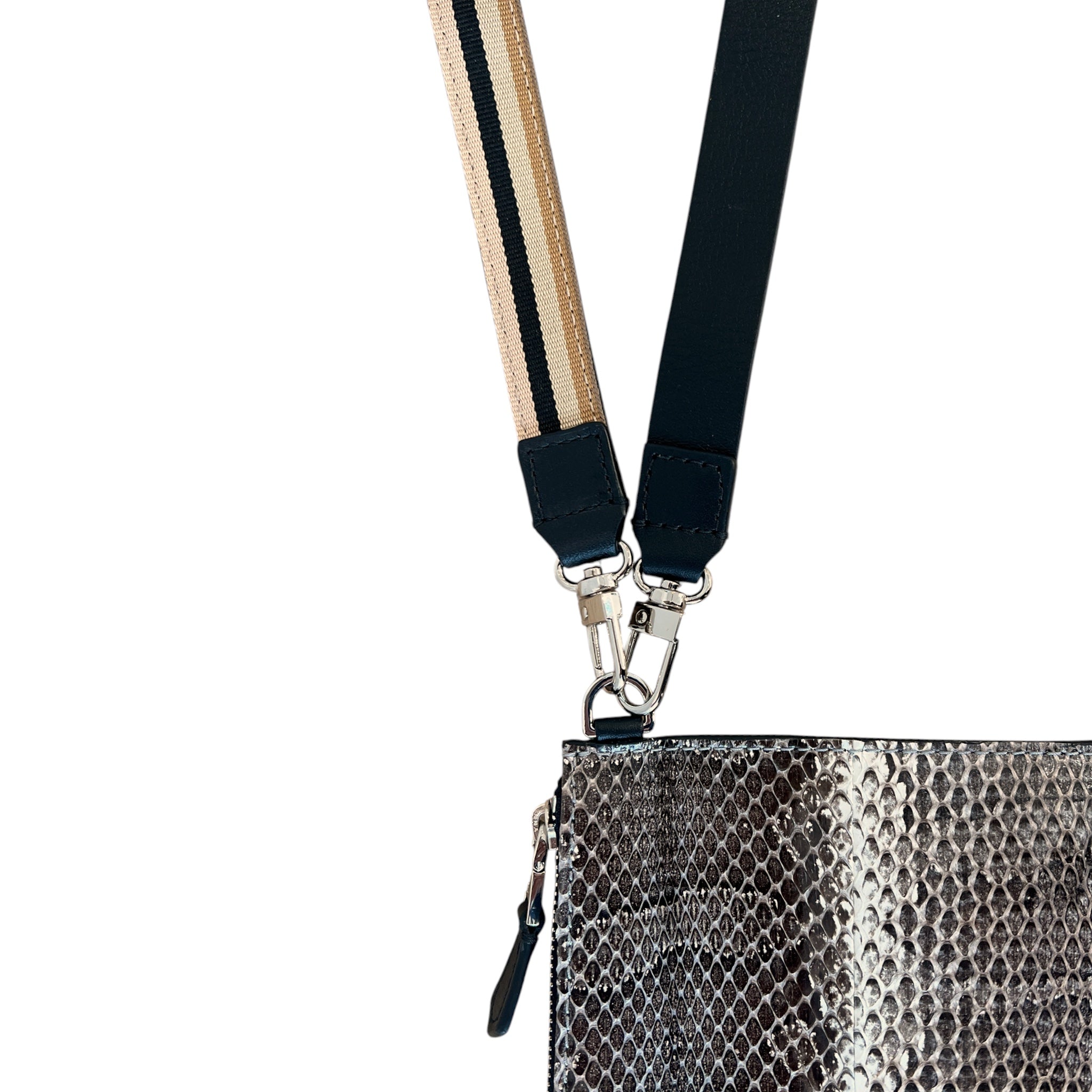 Pocket shoulder strap - Zip medium - Natural snake