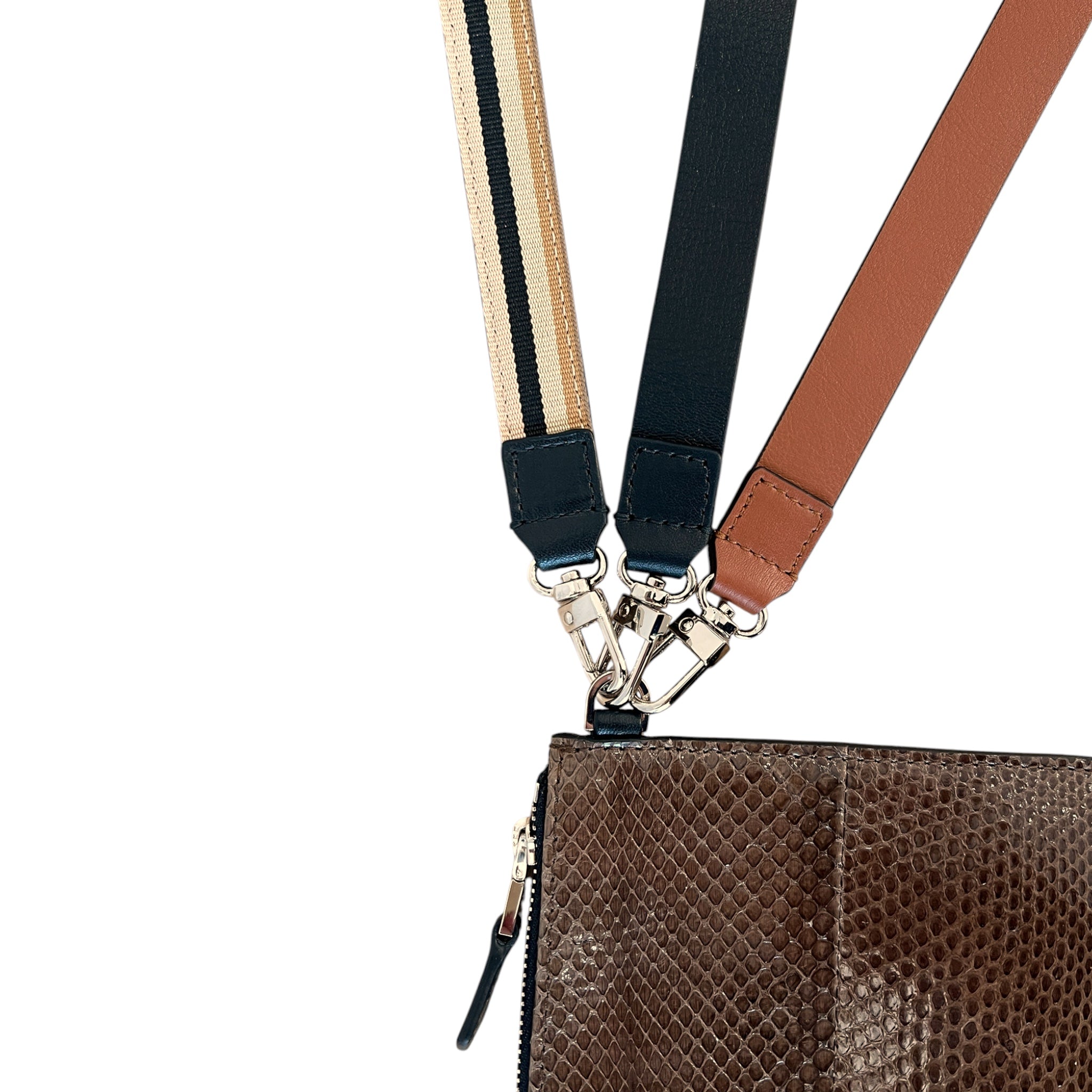 Pocket shoulder strap - Zip medium - Mocha snake