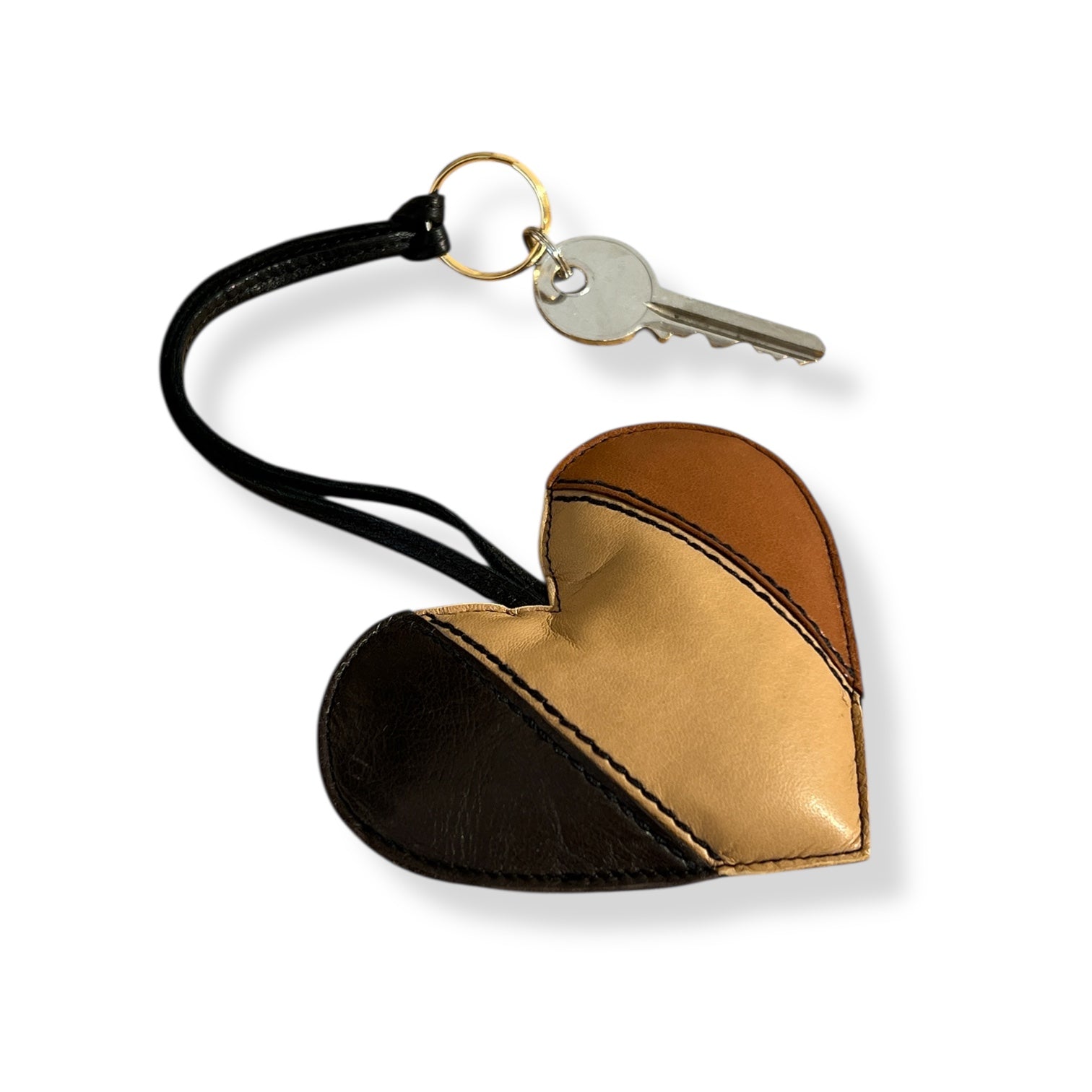 Bijou de pochette - Coeur - Cognac naturel noir