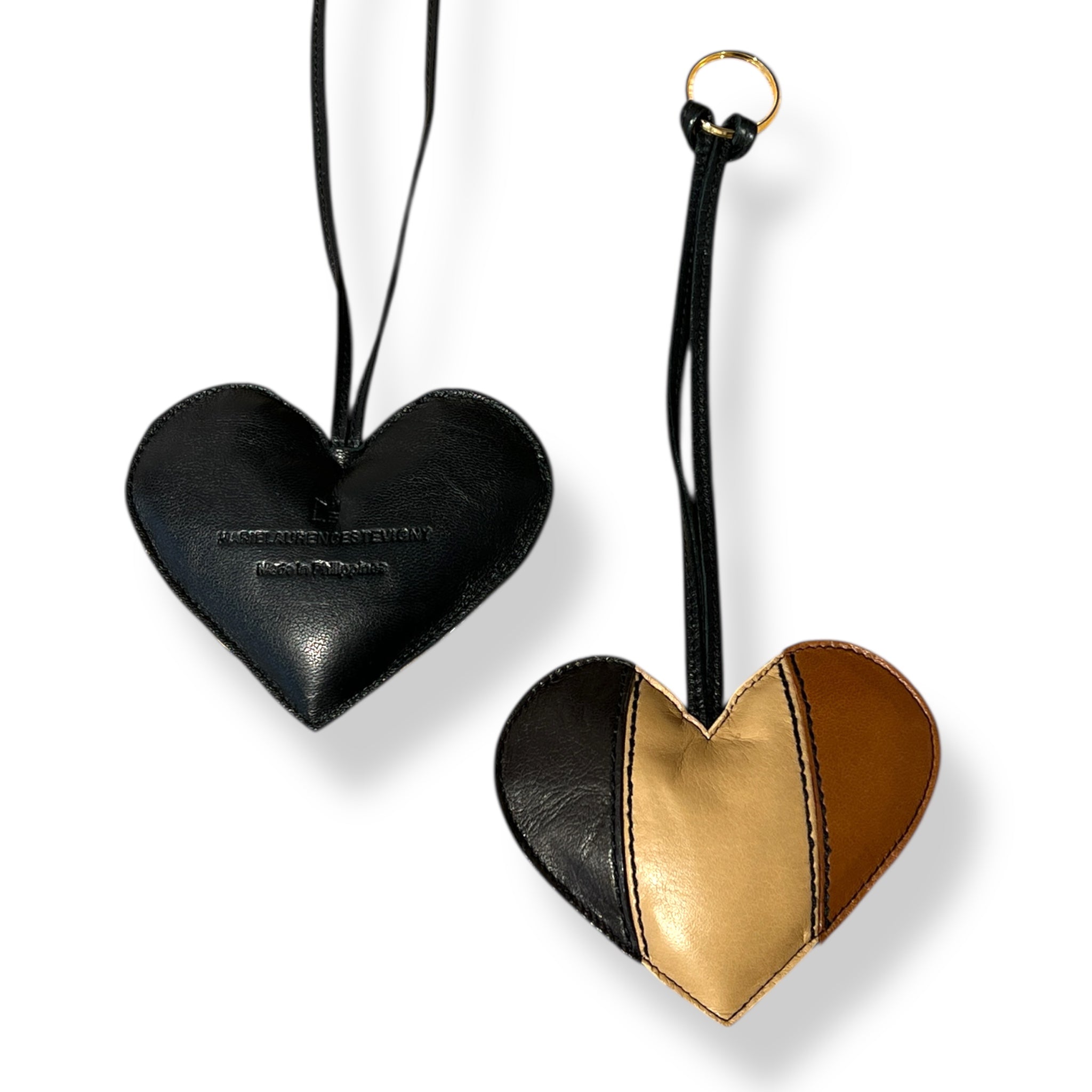 Bijou de pochette - Coeur - Cognac naturel noir