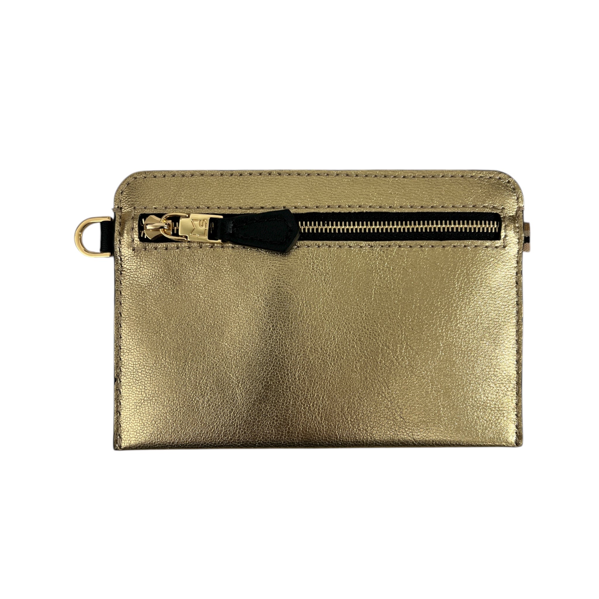 Portefeuille RFID - Zip Travel - métallisé or et finitions dorées
