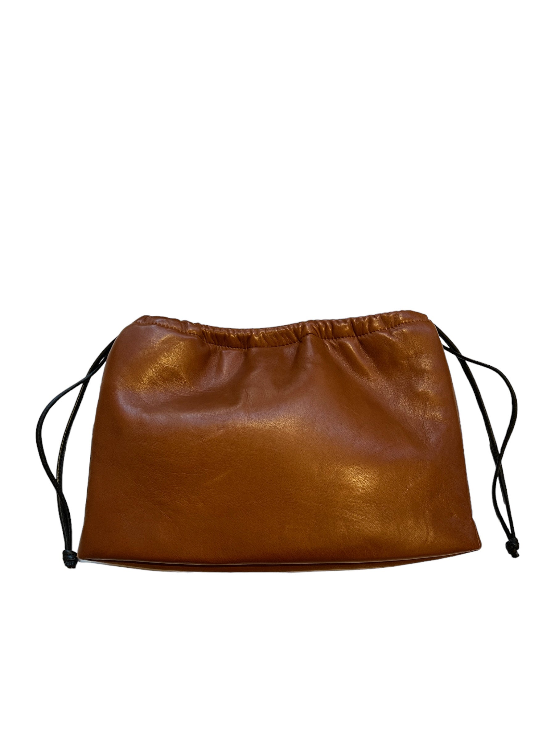 Pochette à lien de serrage - String medium - Cognac et noir