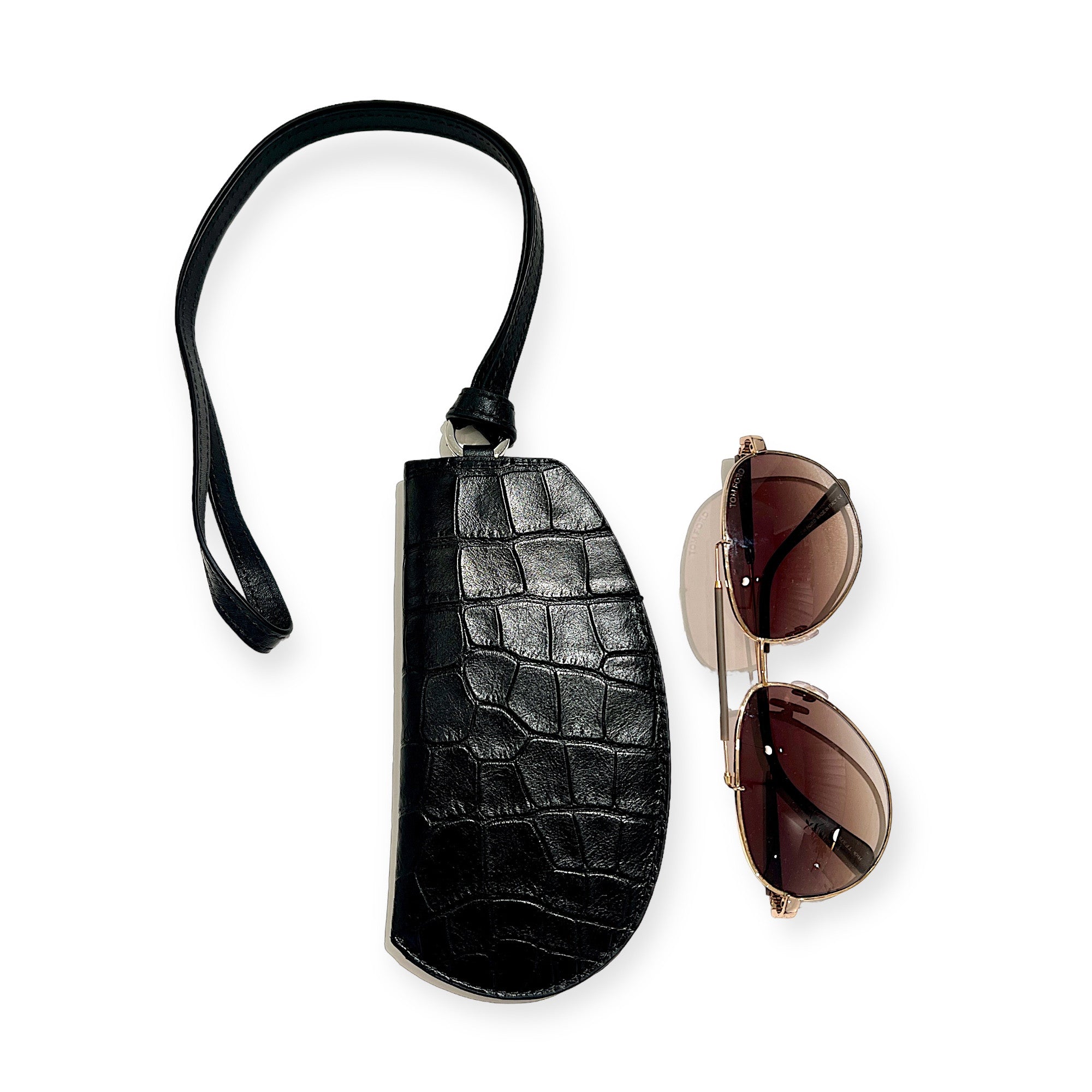 Étui à lunettes - Noir croco
