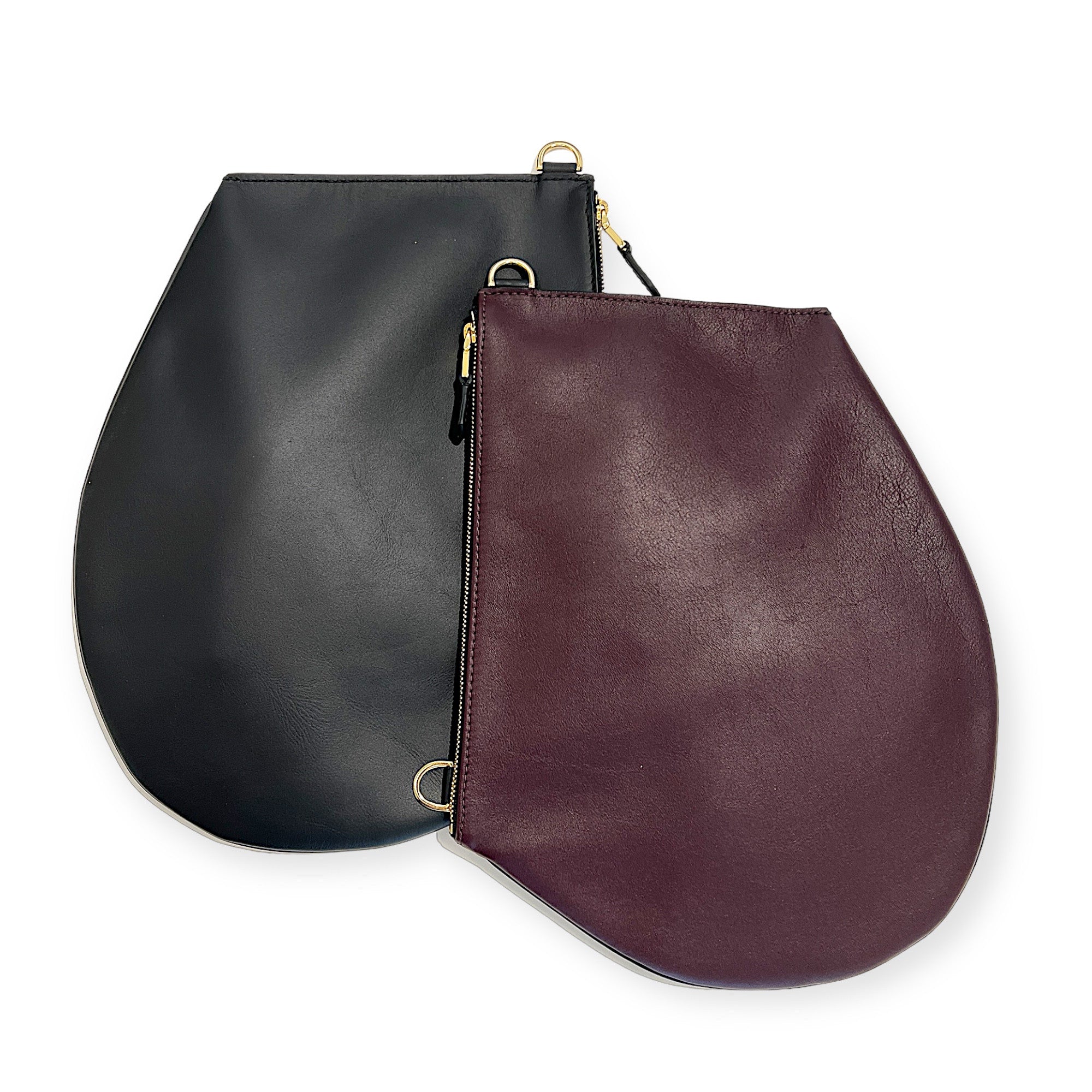 Pochette bandoulière - Zip XL - Bordeaux et finitions dorées