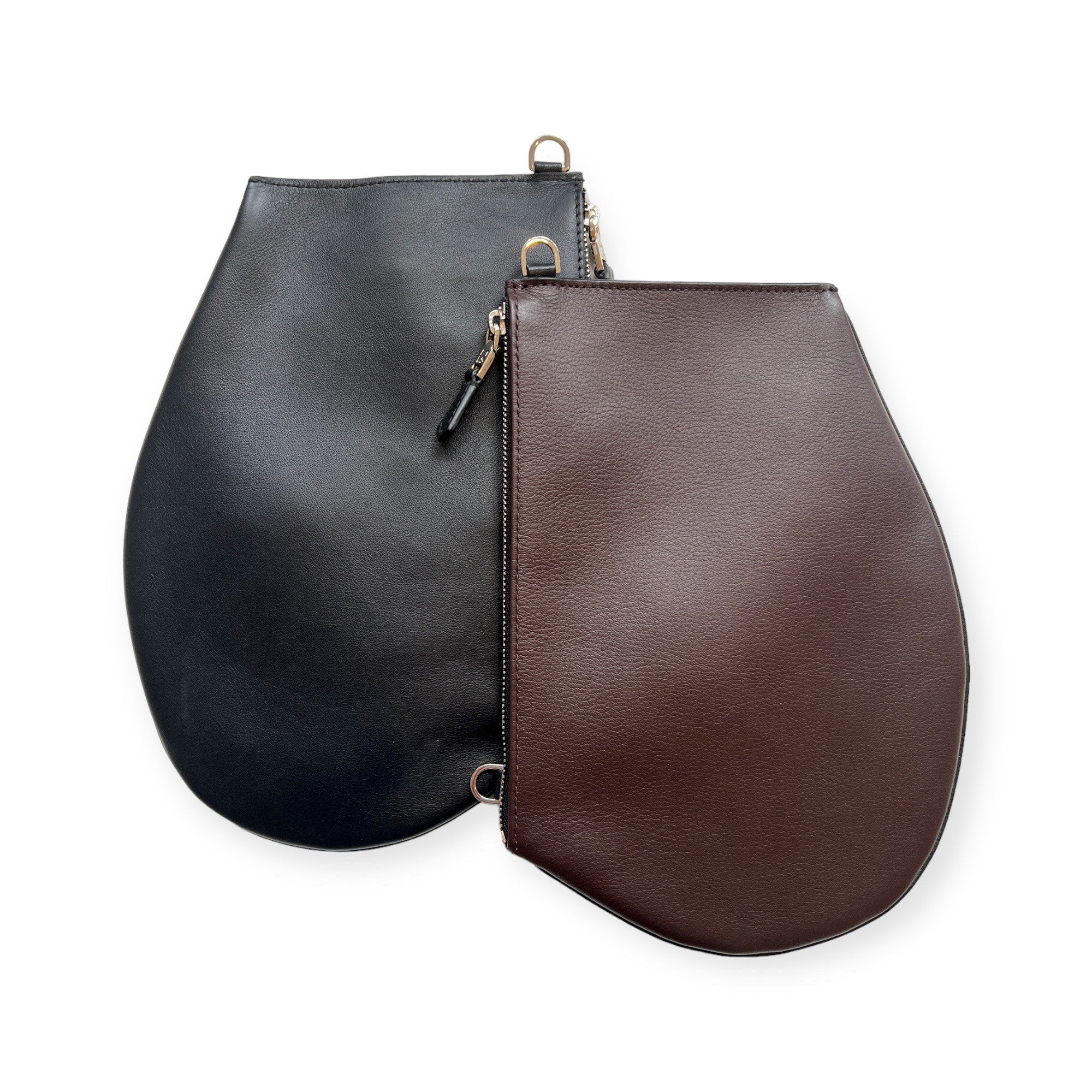 Pochette bandoulière - Zip medium - Ébène et noir