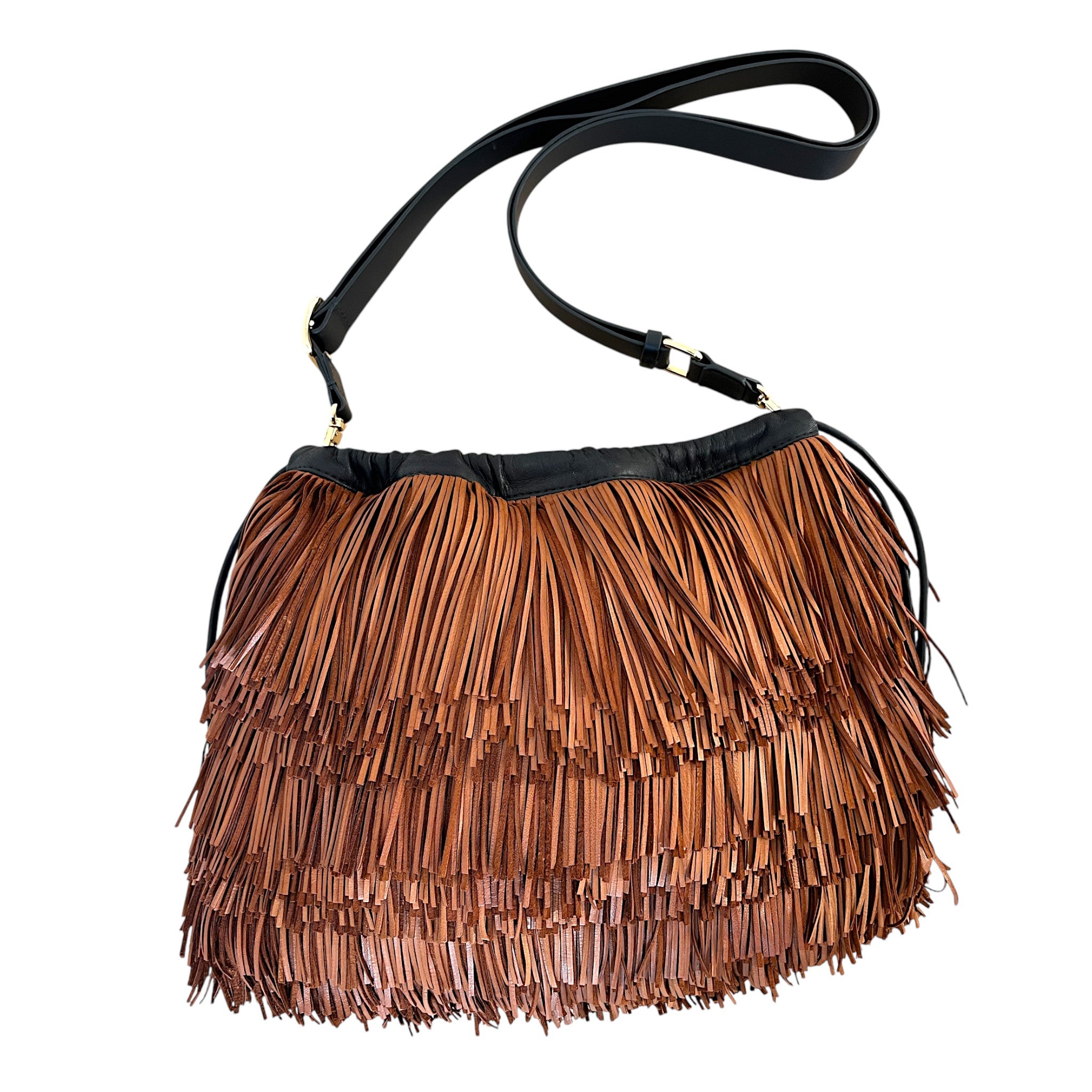 MARIELAURENCESTEVIGNY_Fringes _String pouches medium-tan-packshoot- with large black strap