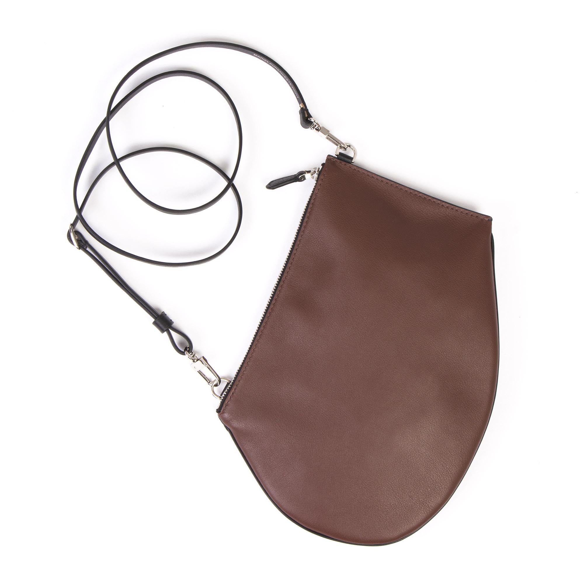 Pochette bandoulière - Zip medium - Ébène et noir
