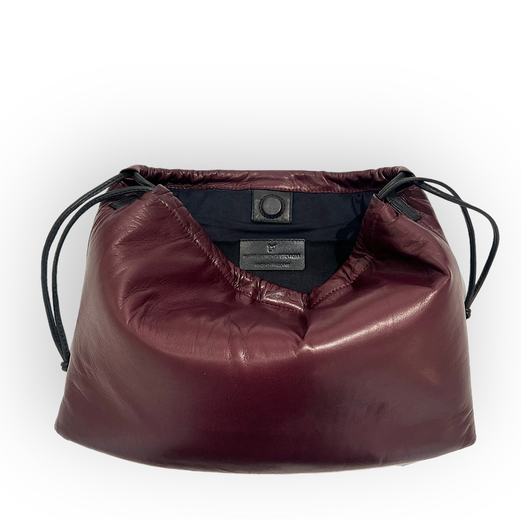 Pochette à lien de serrage - String medium - Bordeaux profond et noir