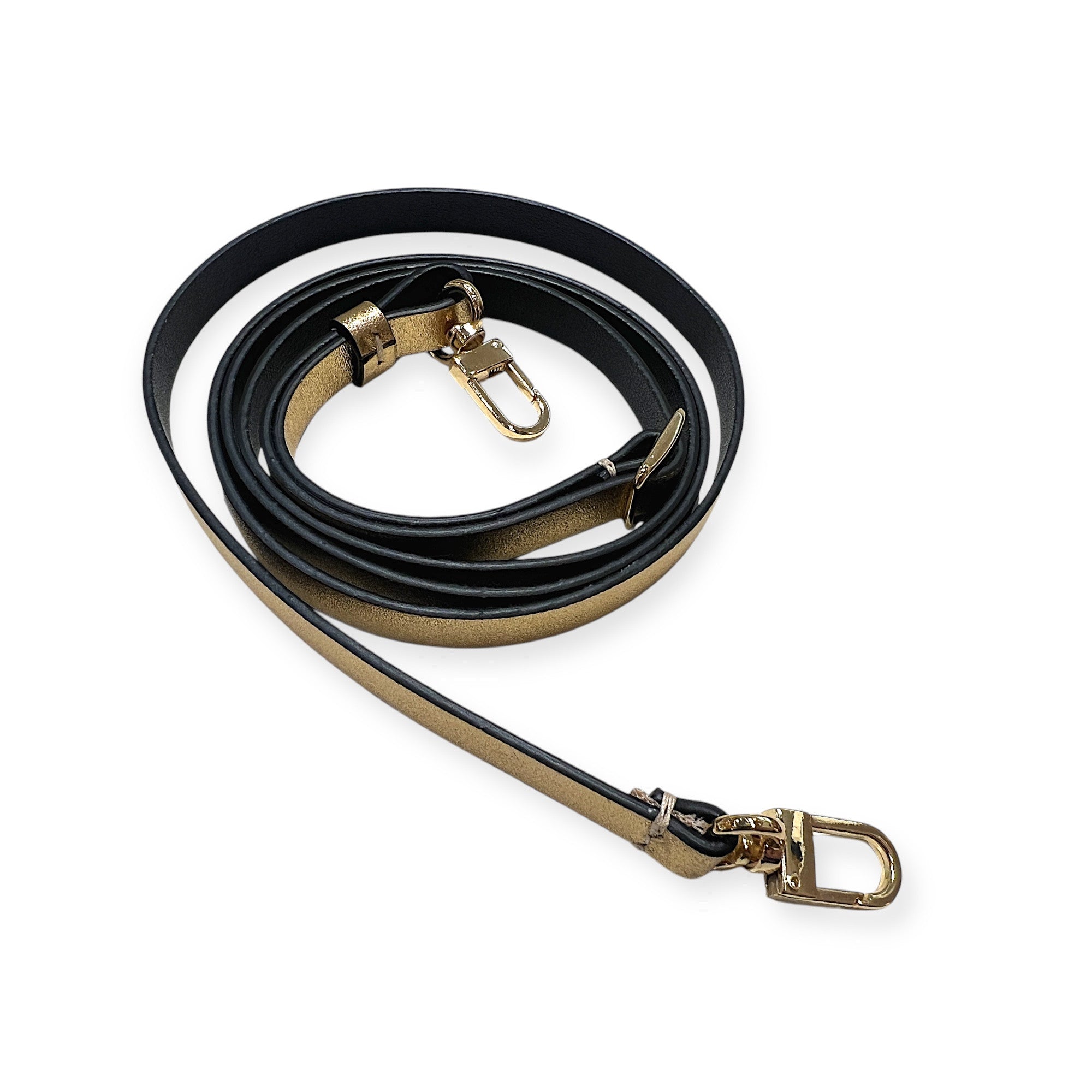 MARIELAURENCESTEVIGNY-gold edition-narrow cross adjustable strap-gold   metallic leather a
