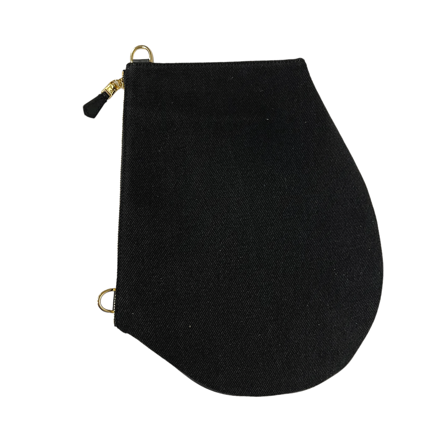 Zip Xl black upcycled denim black leather and gold hardware .PNG