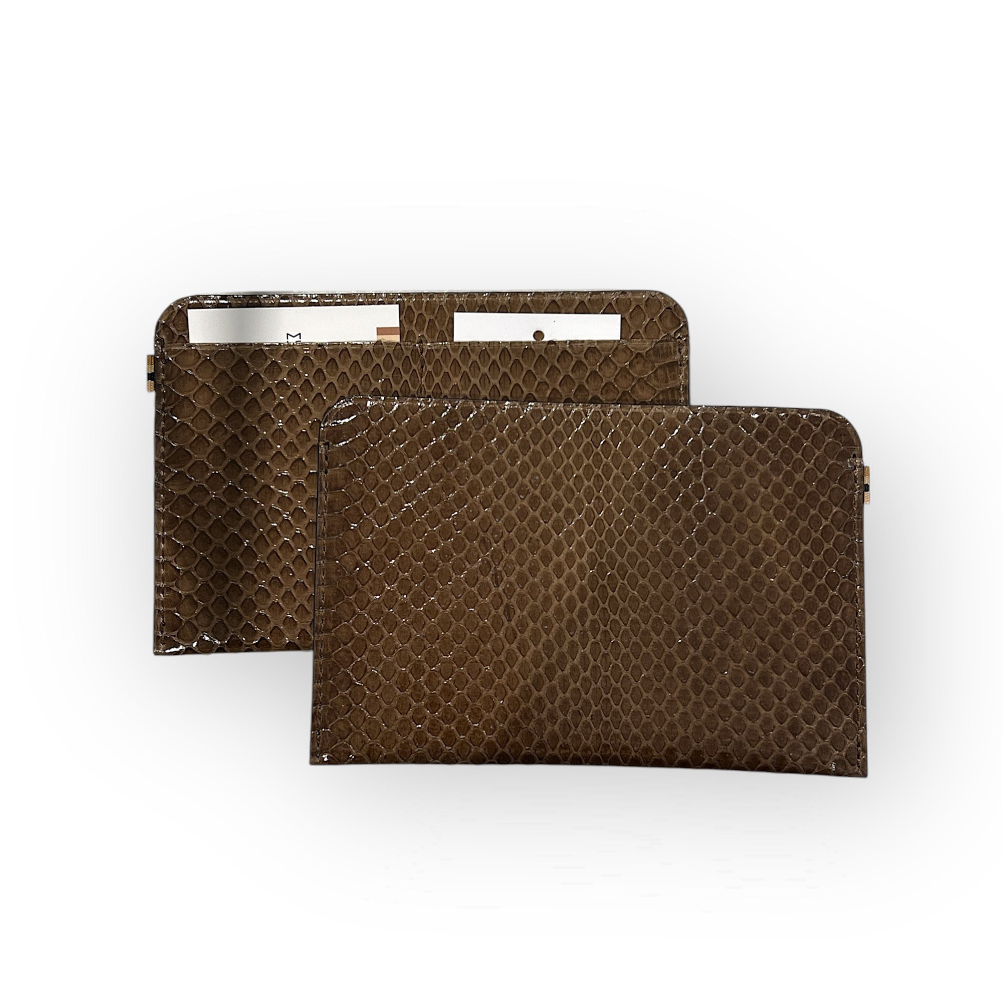 Portefeuille RFID - Travel - Serpent marron moka