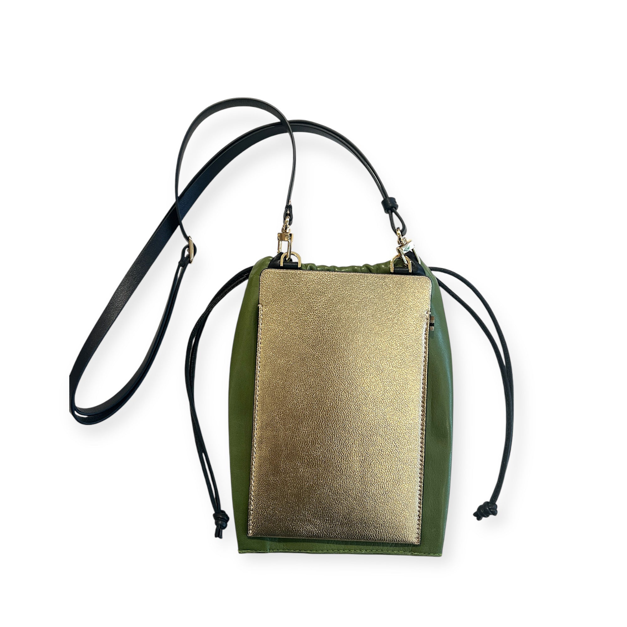 MARIELAURENCESTEVIGNY__String pouches nano-green grass -color edtion -packshoot - front wi