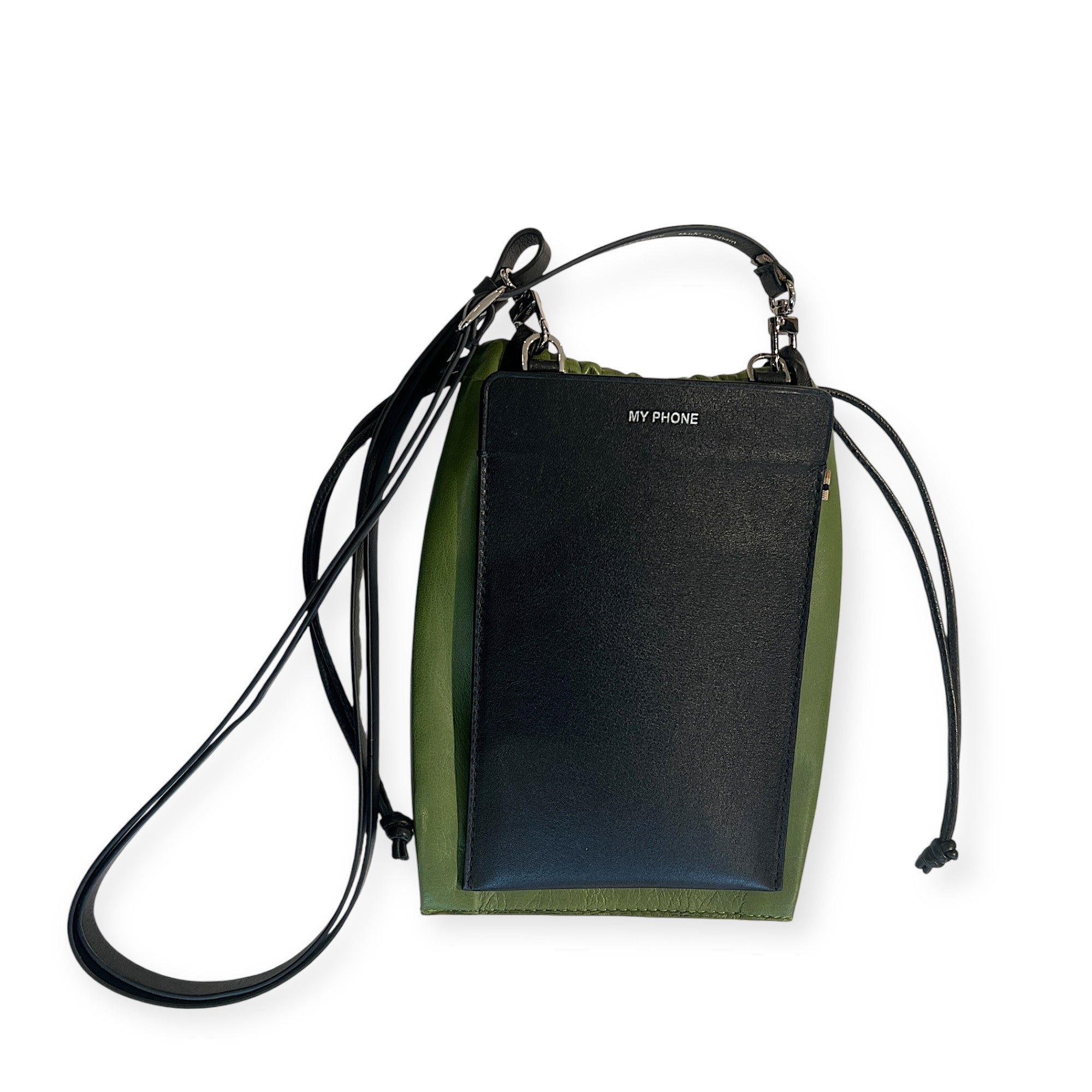 MARIELAURENCESTEVIGNY__String pouches nano-green grass -color edtion -packshoot - front wi