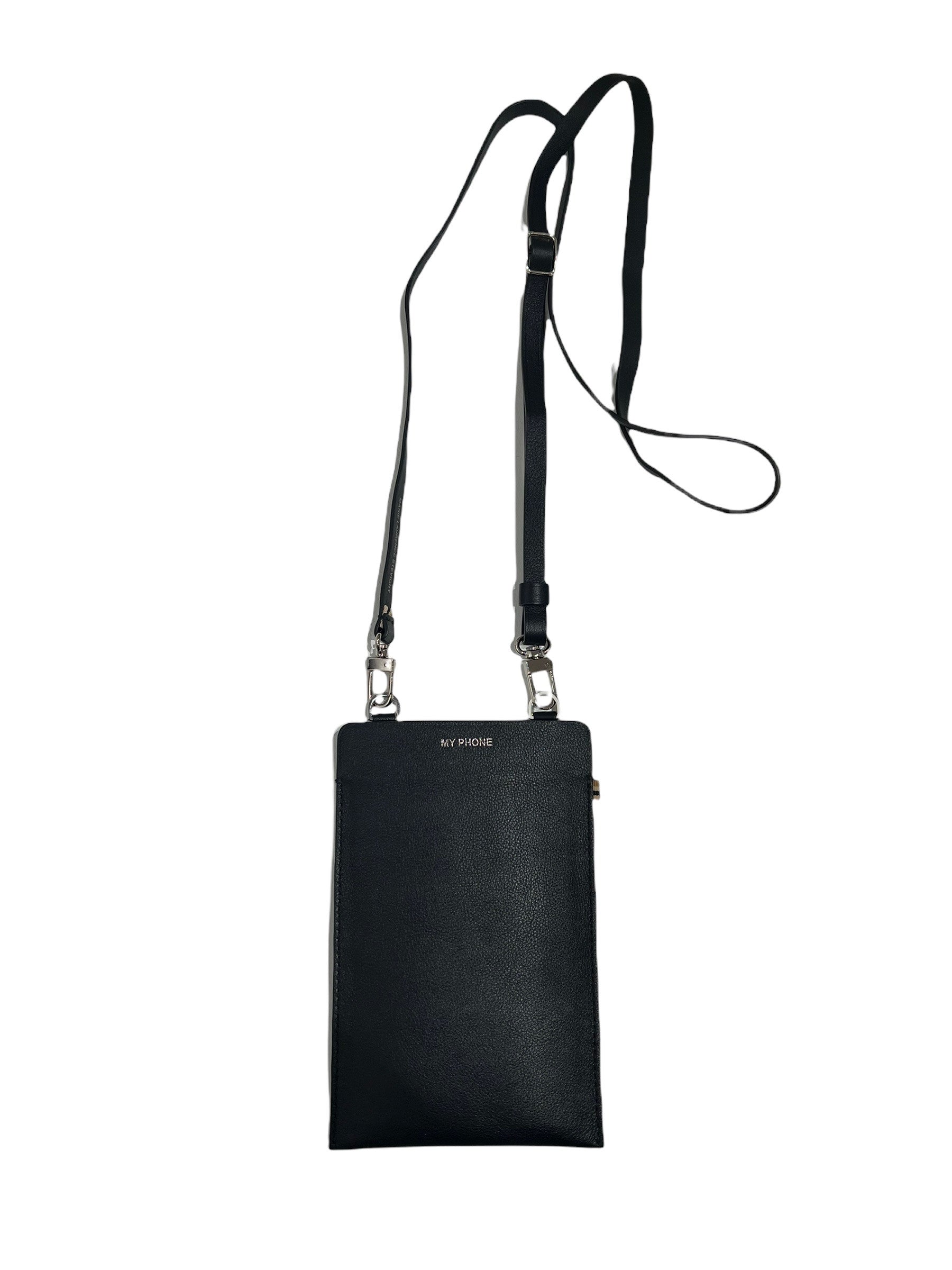 Sac téléphone - My phone - Noir et finitions argentées