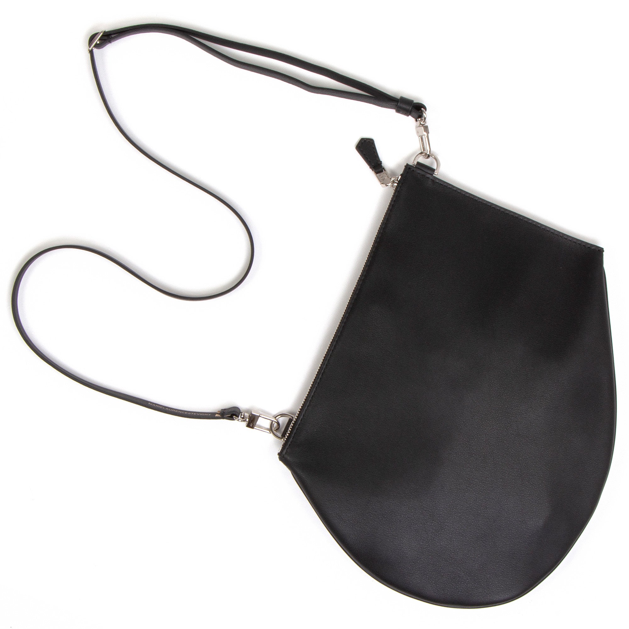 Pochette bandoulière - Zip XL - Noir et finitions argentées