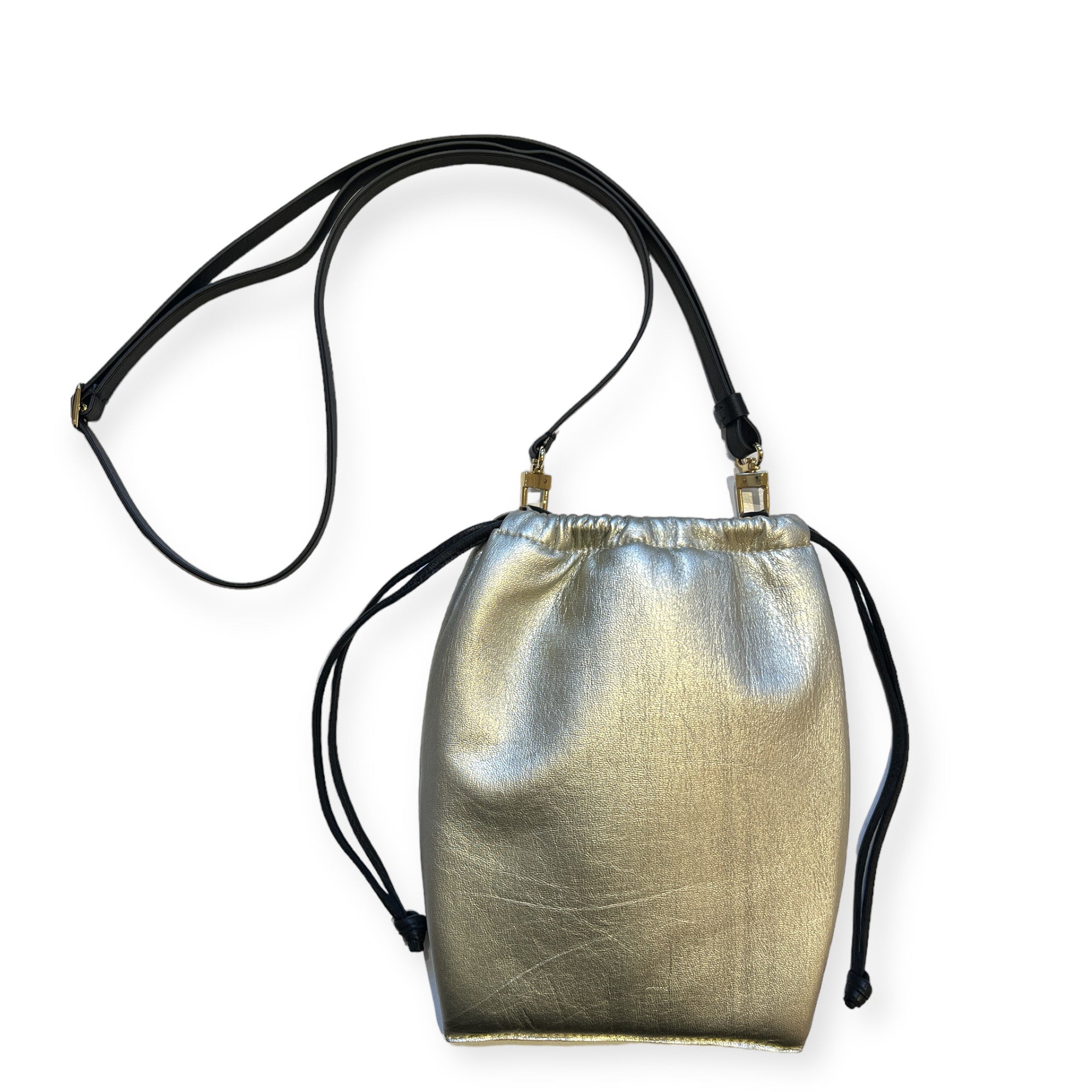 Pochette à lien de serrage - String micro - Dorée et noir