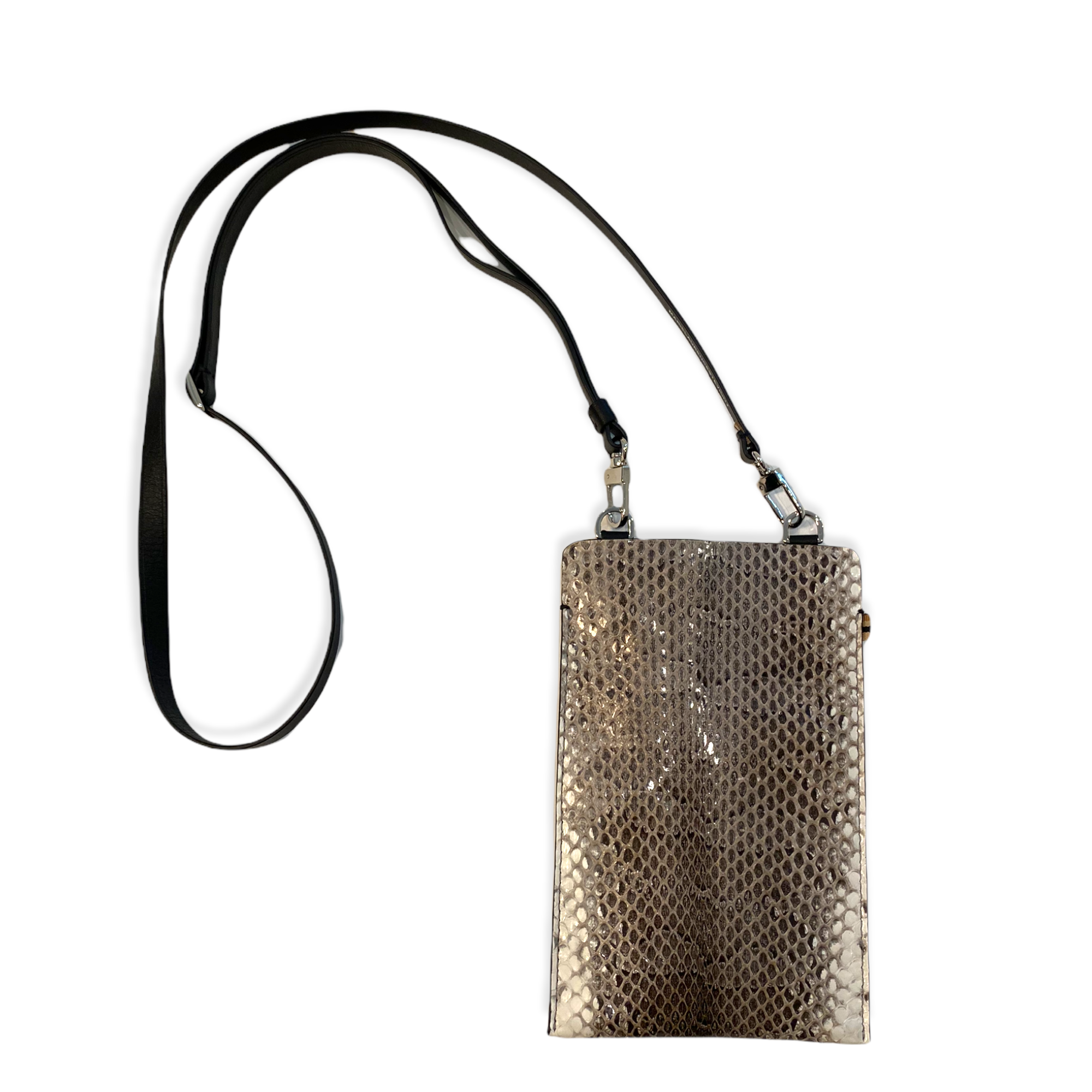 MLS-new Phone bag - snake leather with nickel hardware-front.png