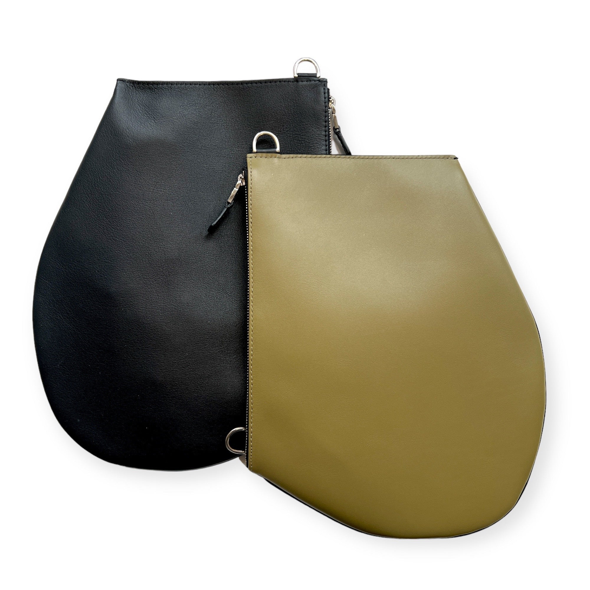 Pochette bandoulière - Zip XL - Kaki et noir