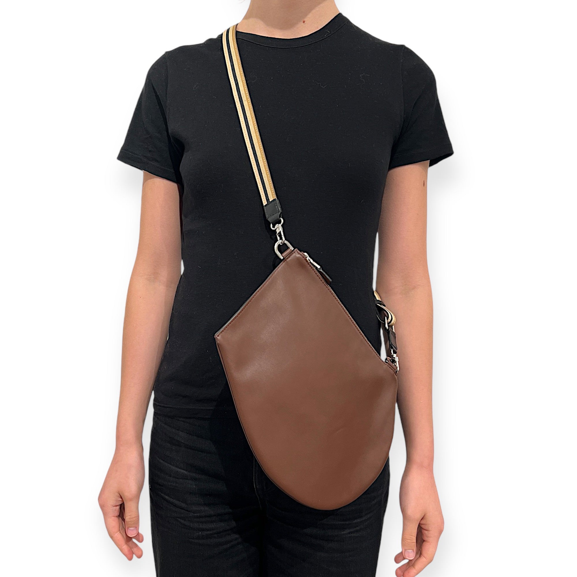 Pochette bandoulière - Zip XL - Croco ébène et noir