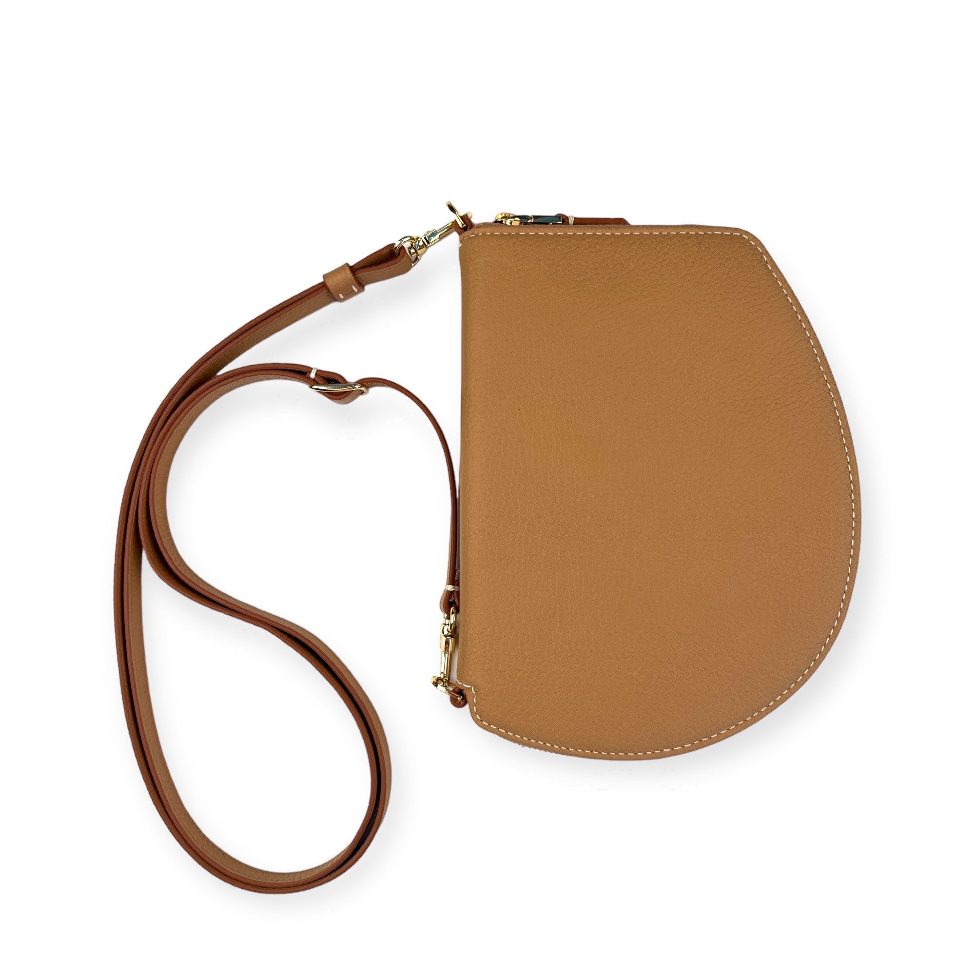 Pochette organisée bandoulière - Pocket medium - Miel finitions dorées