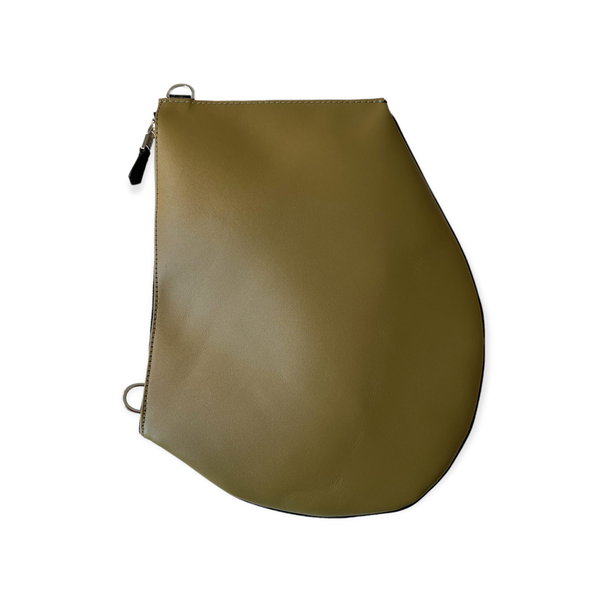 Pochette bandoulière - Zip XL - Kaki et noir