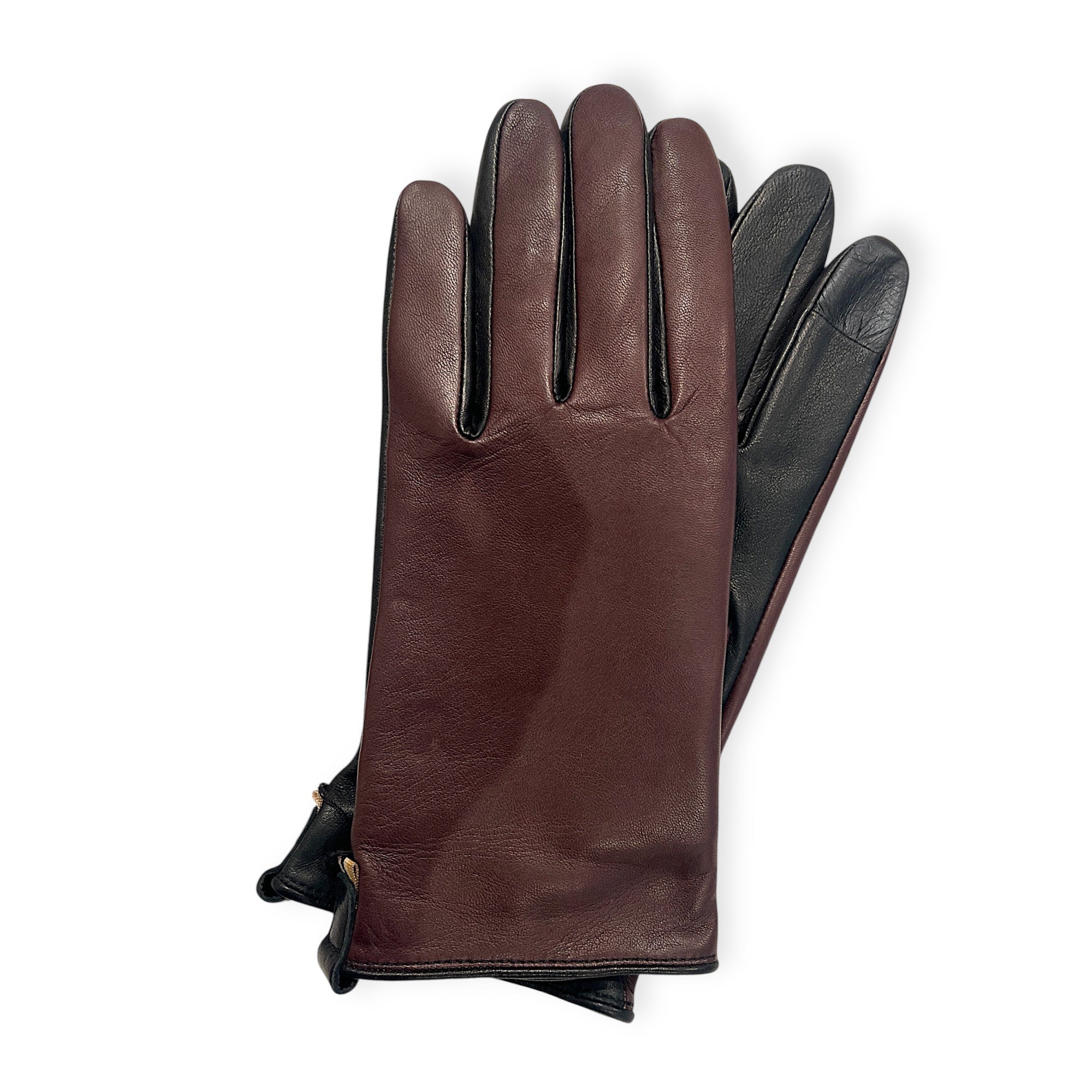 MARIELAURENCESTEVIGNY-skin classic edition-gloves-Simple gloves-deep burgundy  black front