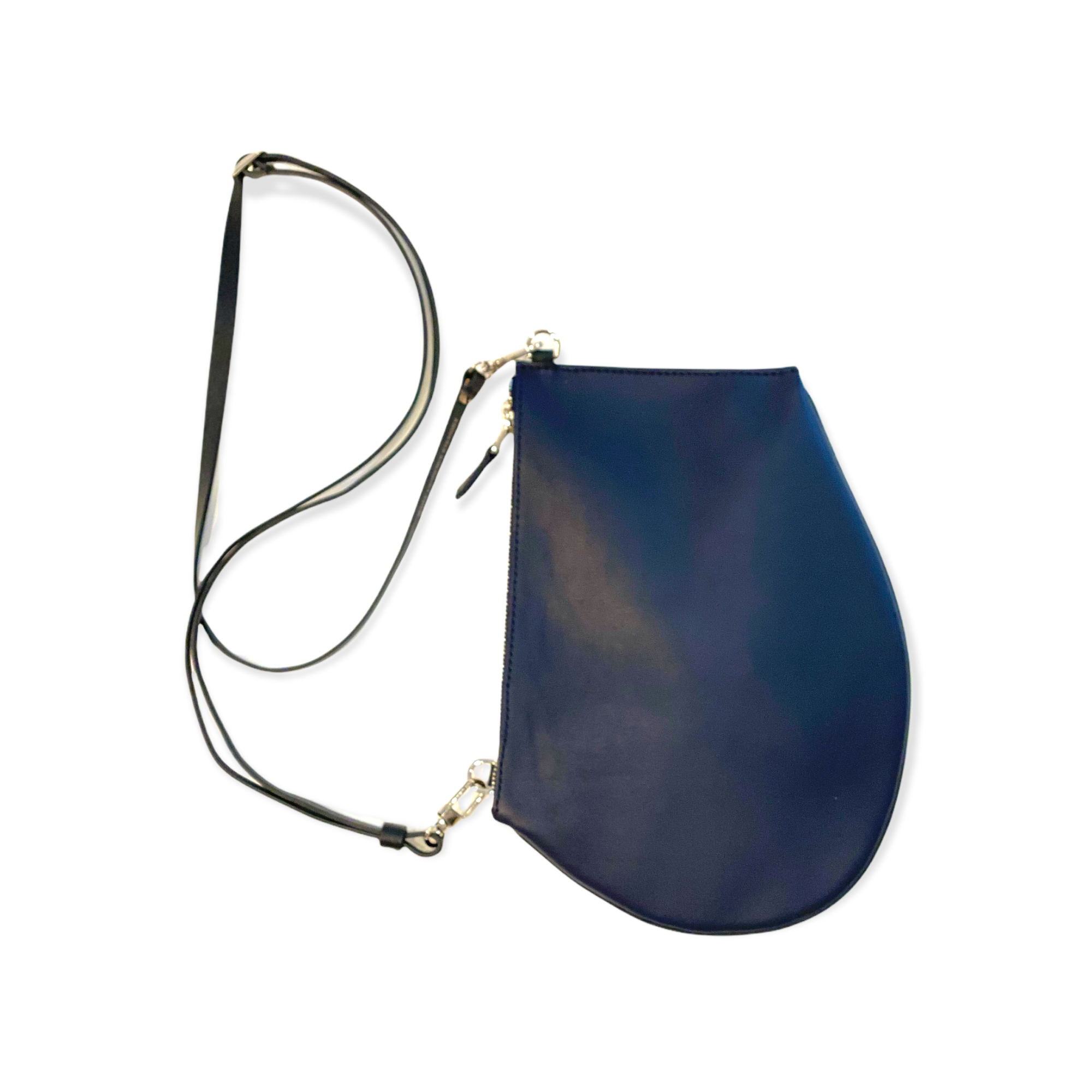 Zip maxi cross body bag navy black nickel front.png